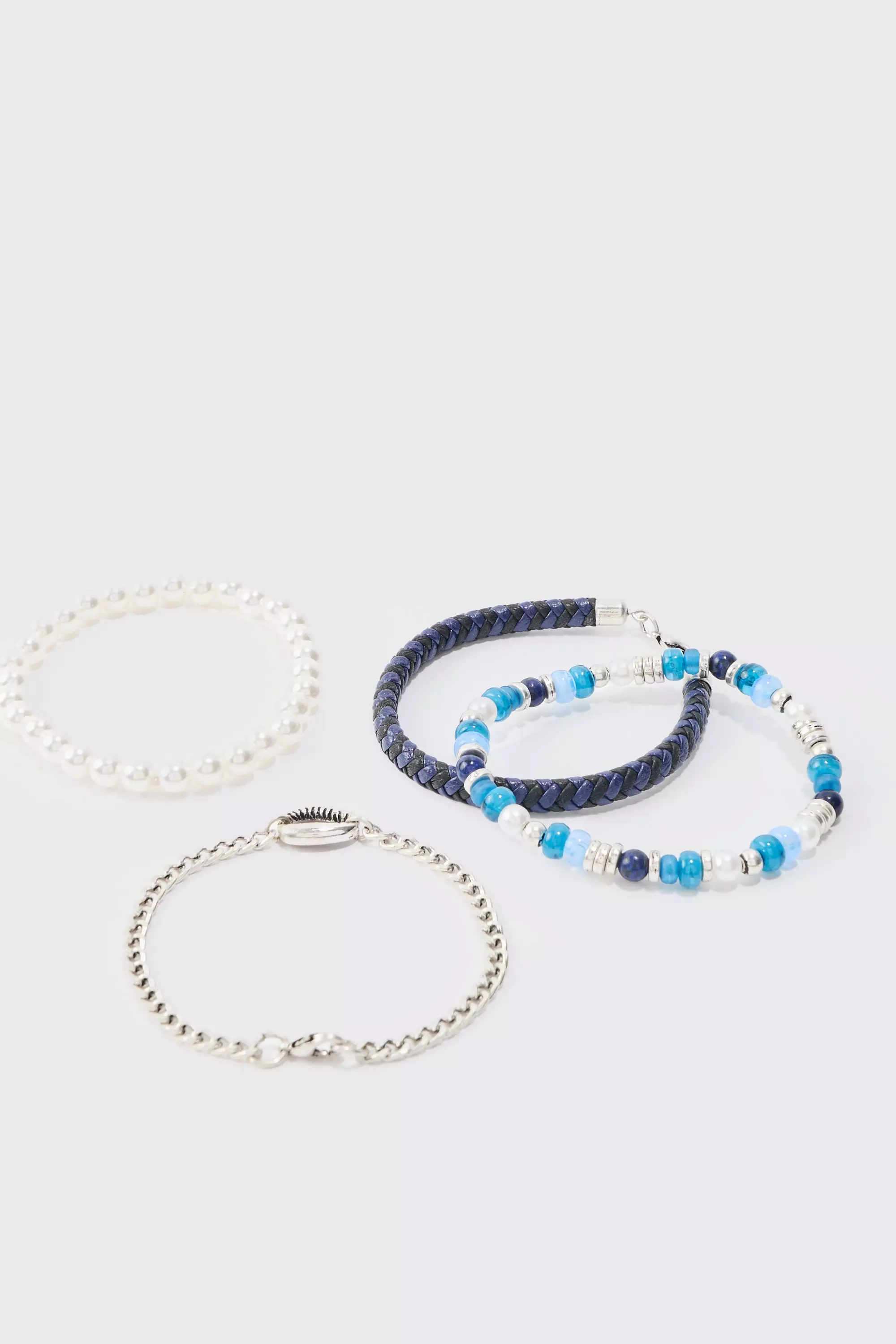 Lot de 4 bracelets à perles et coquillages, Blue autre image