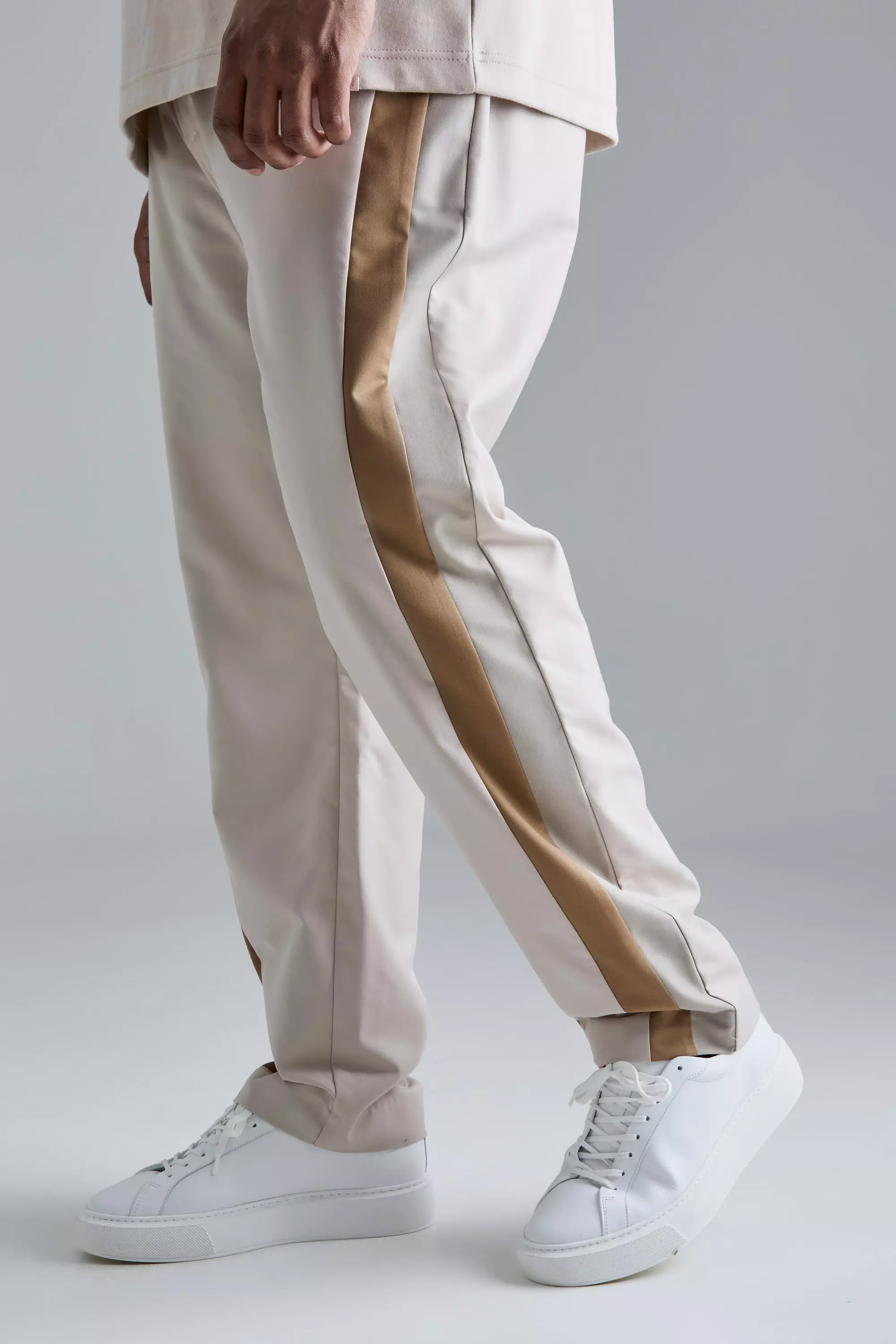 Stone Plus Skinny Fit Colour Block Panel Suit Trouser alternative image