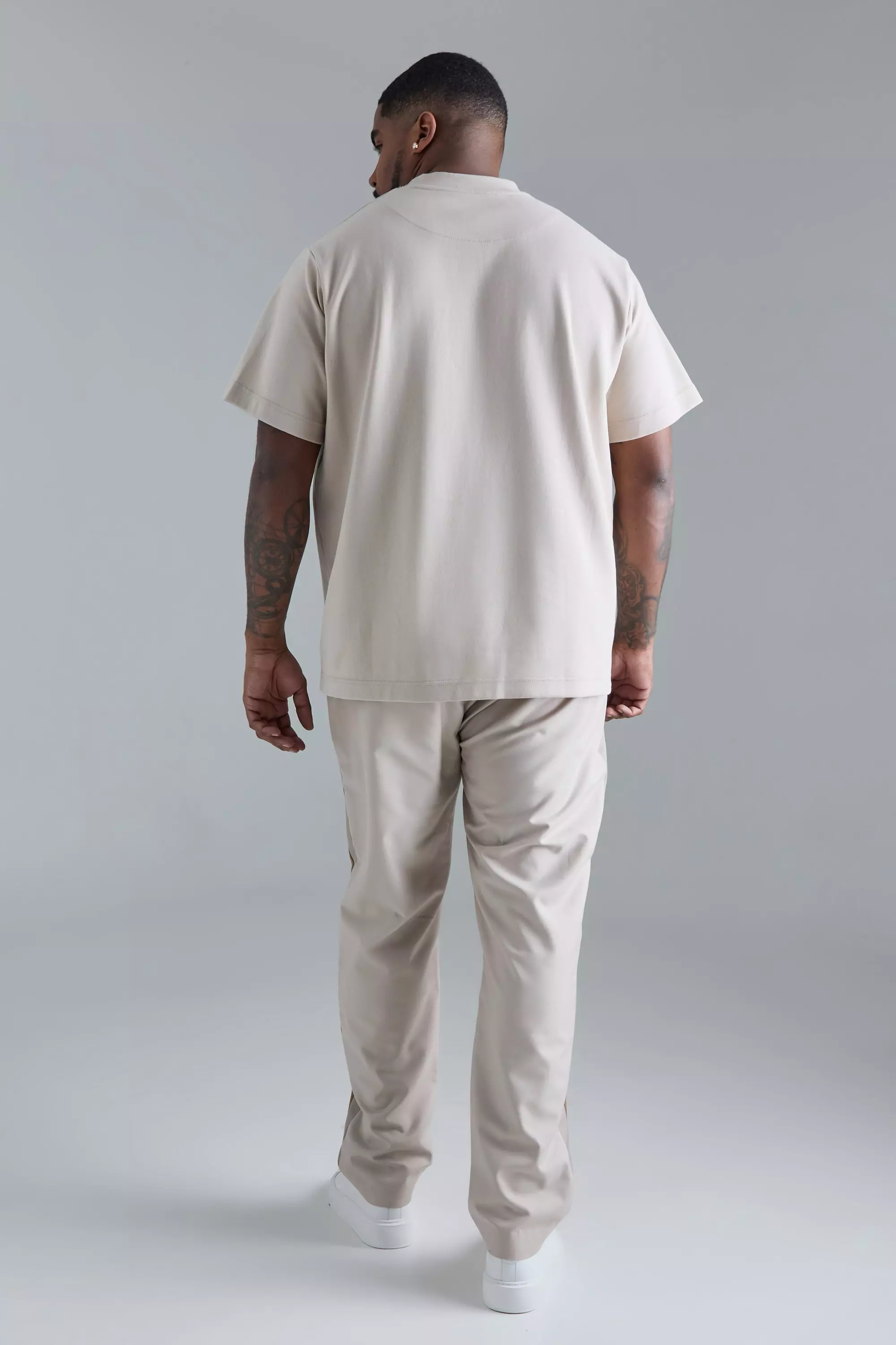 Stone Plus Skinny Fit Colour Block Panel Suit Trouser alternative image