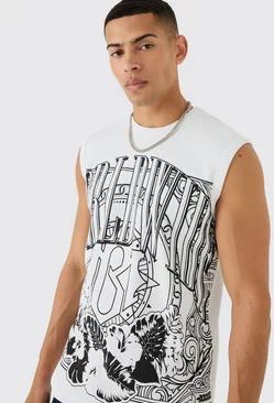 White Large Scale Printed Heavy Ribbed Tank