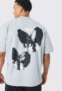 Grey Oversized Butterfly Heavyweight T-shirt