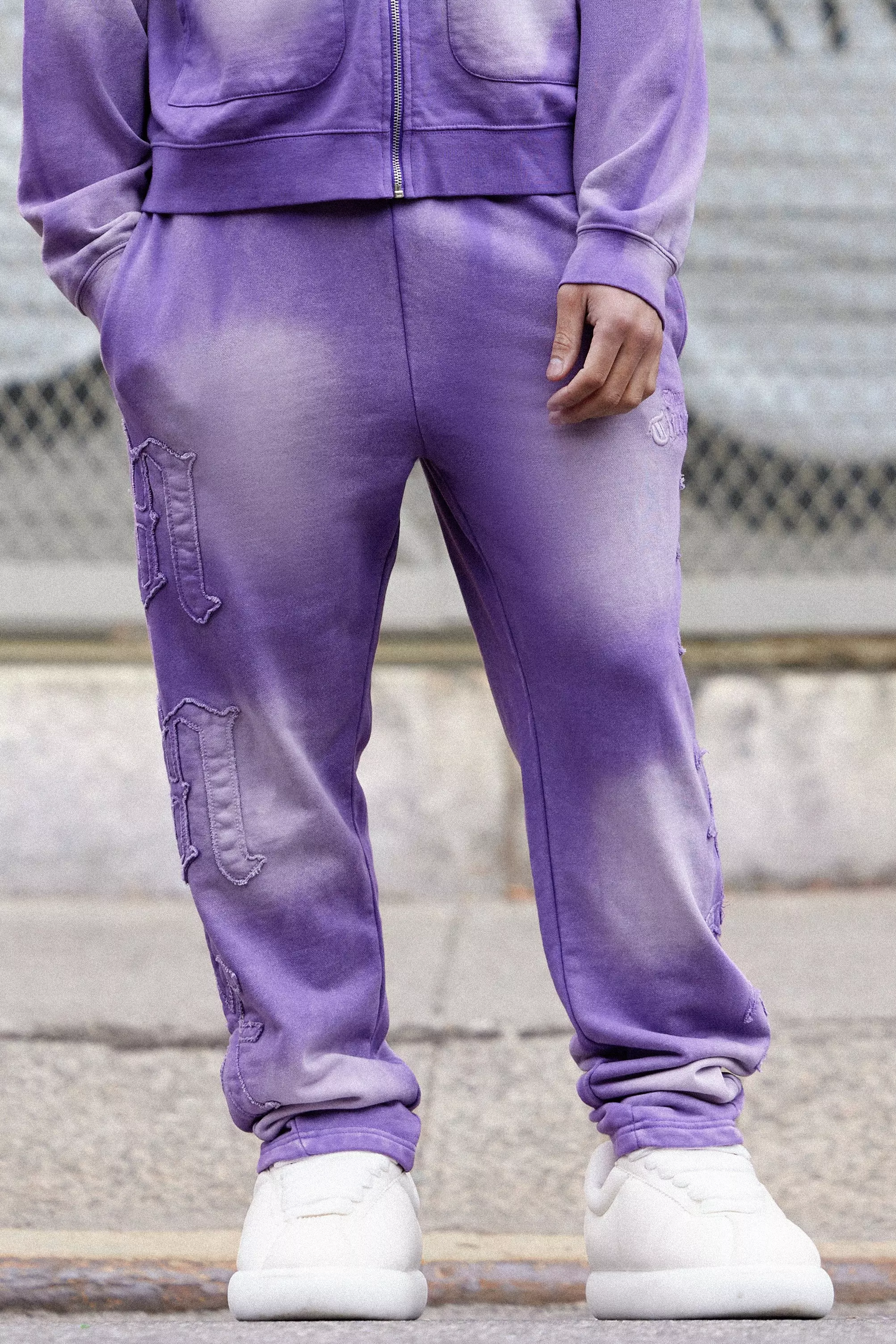 Purple Oversized Sun Bleached 13 Gusset Sweatpants