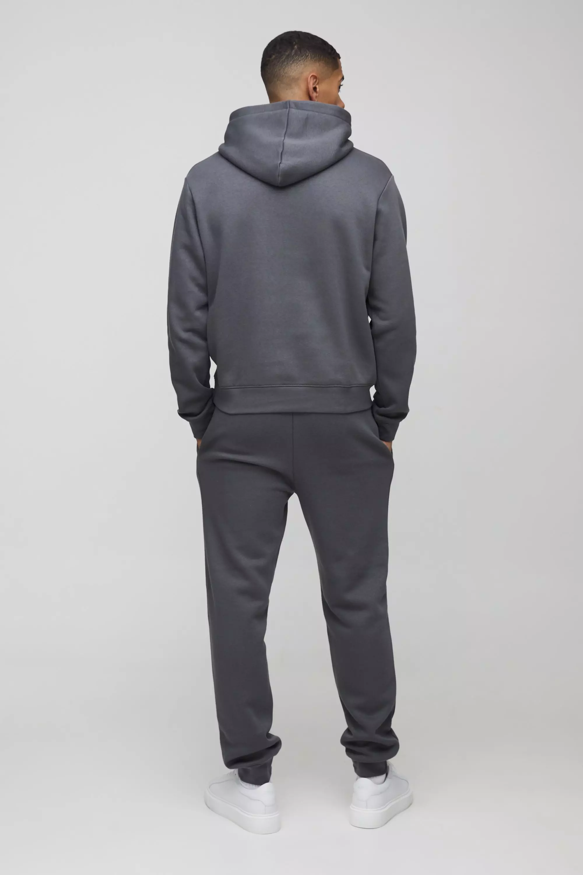 boohoo BOXY TOWELLING スウェット & ショート トラックスーツ Ribbed Oversized Top & Trouser Lounge Set | boohoo
