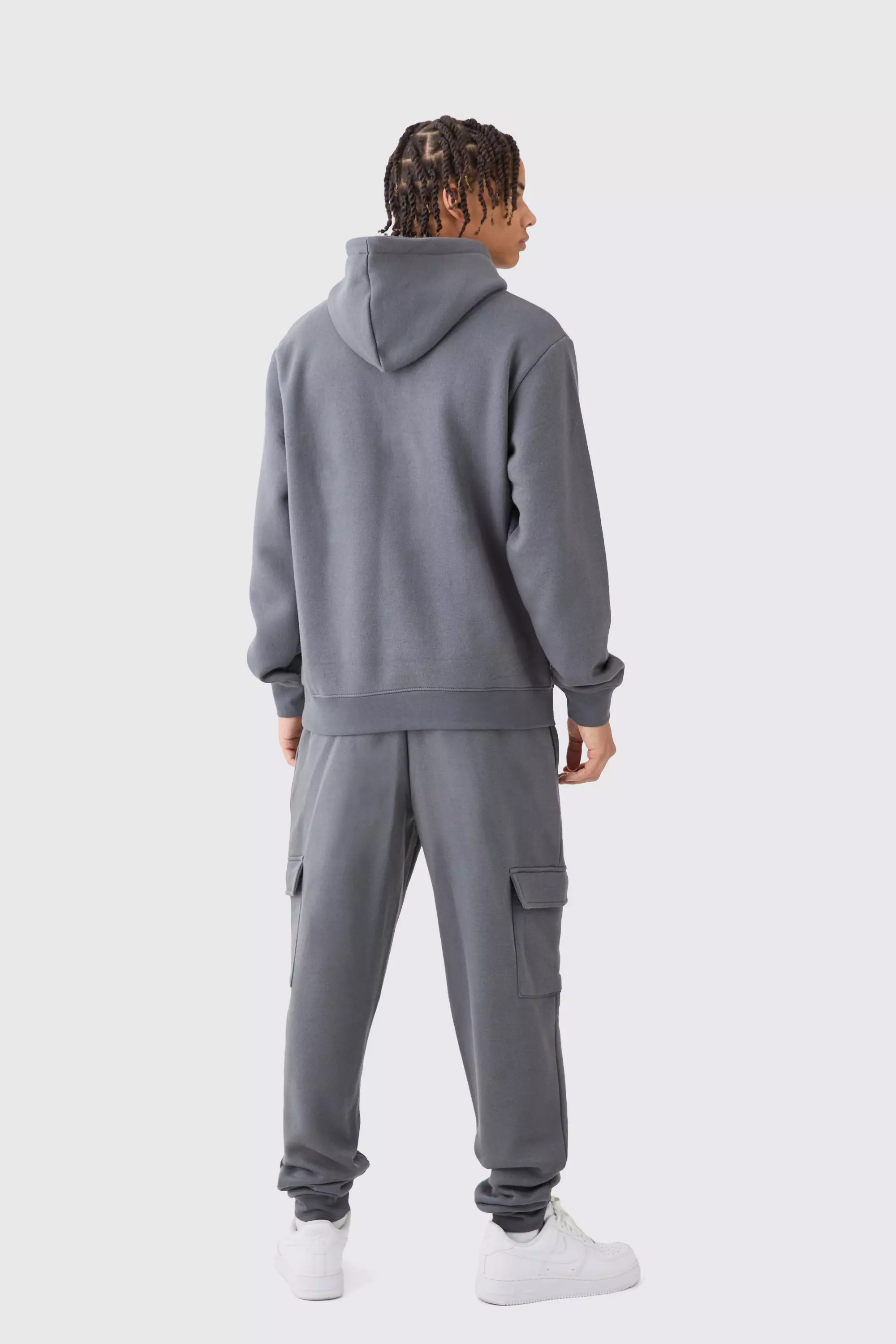 Tuta Sportiva Cargo Man Con Cappuccio, Charcoal immagine alternativa