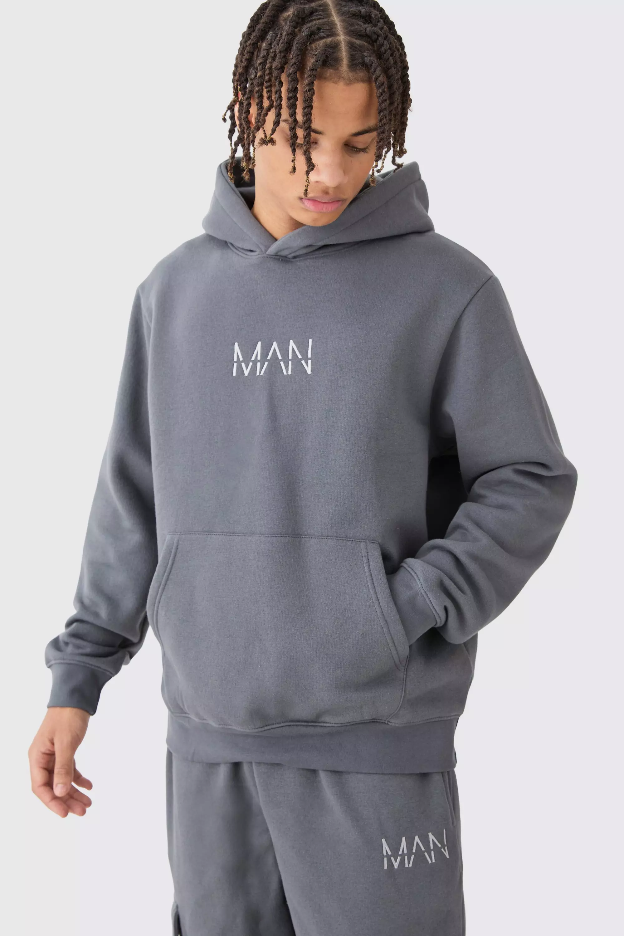 Tuta Sportiva Cargo Man Con Cappuccio, Charcoal immagine alternativa