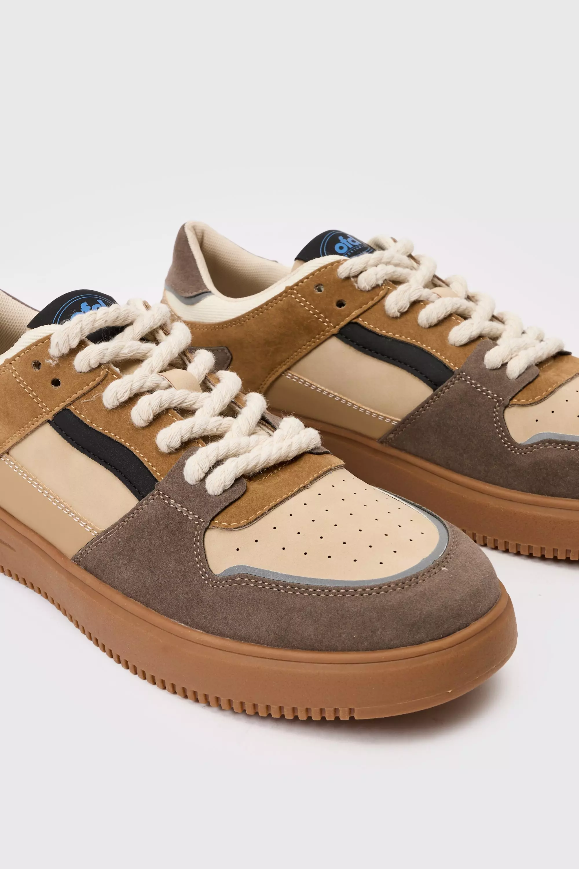 Ofcl Tab Chunky Rope Lace Trainers In Tan alternative image
