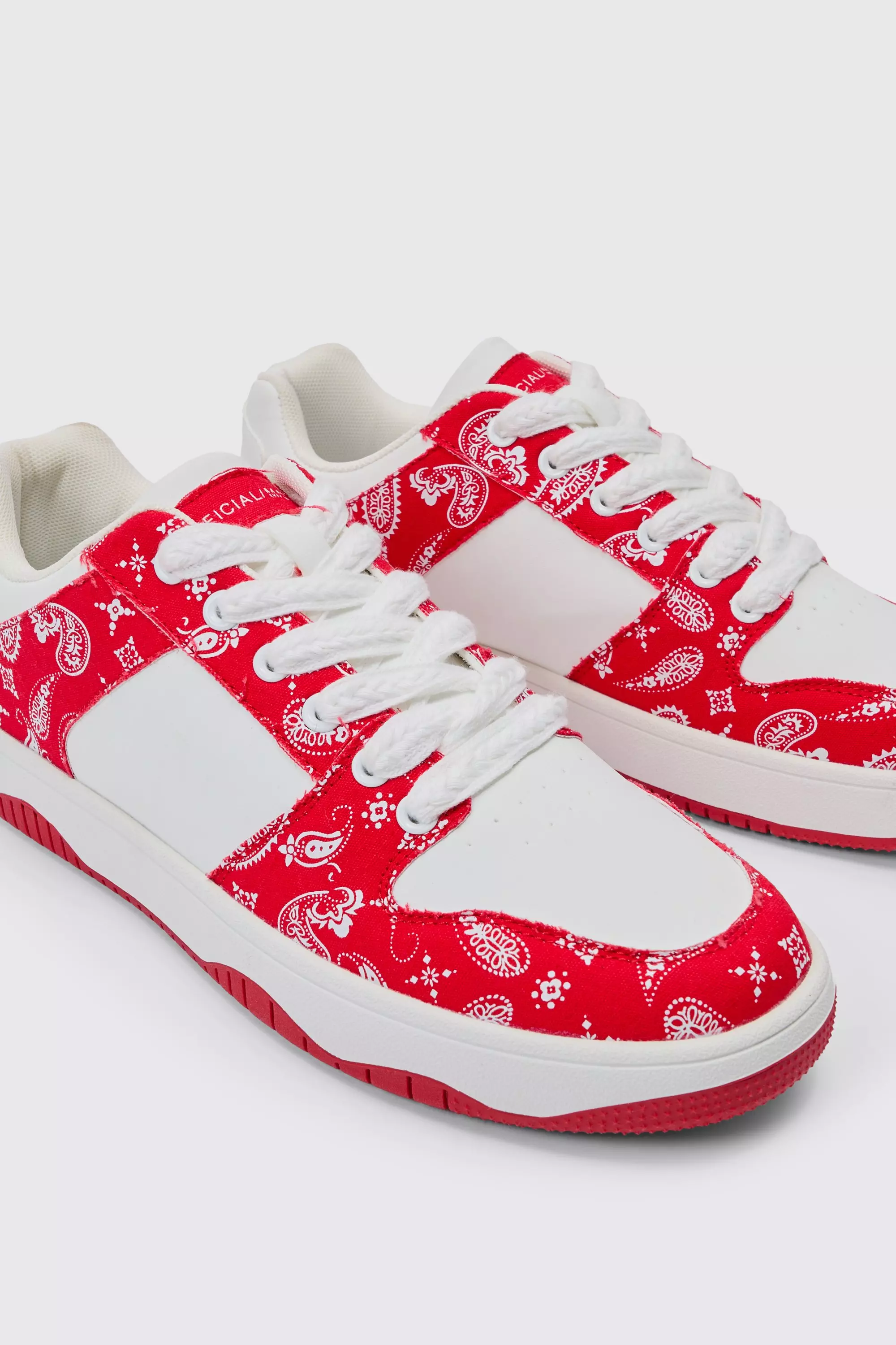 Limited Edition Bandana Print Chunky Trainer In Red alternative image
