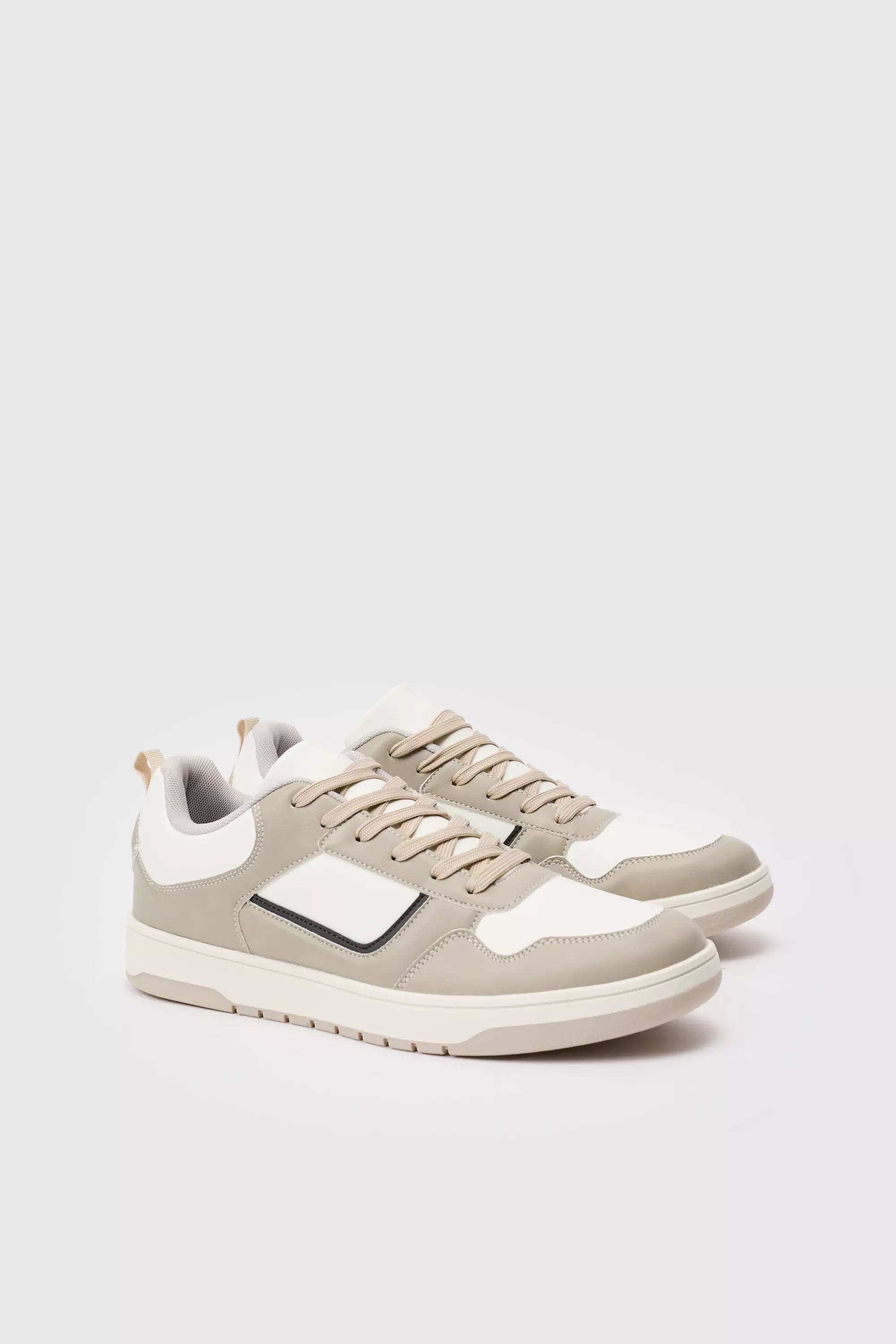 Contrast Chunky Trainer In Stone Stone