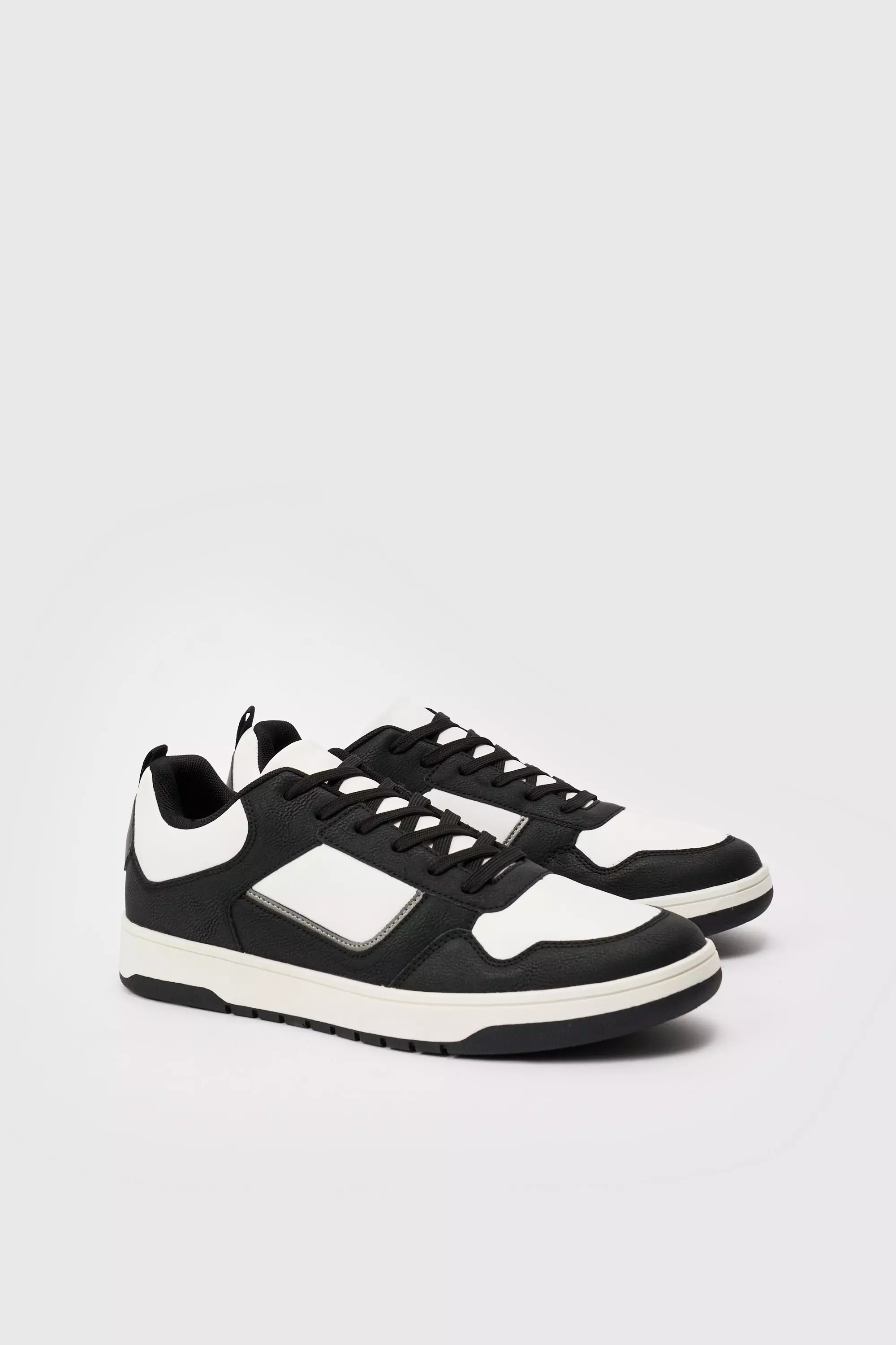 Black Contrast Chunky Trainer In Black