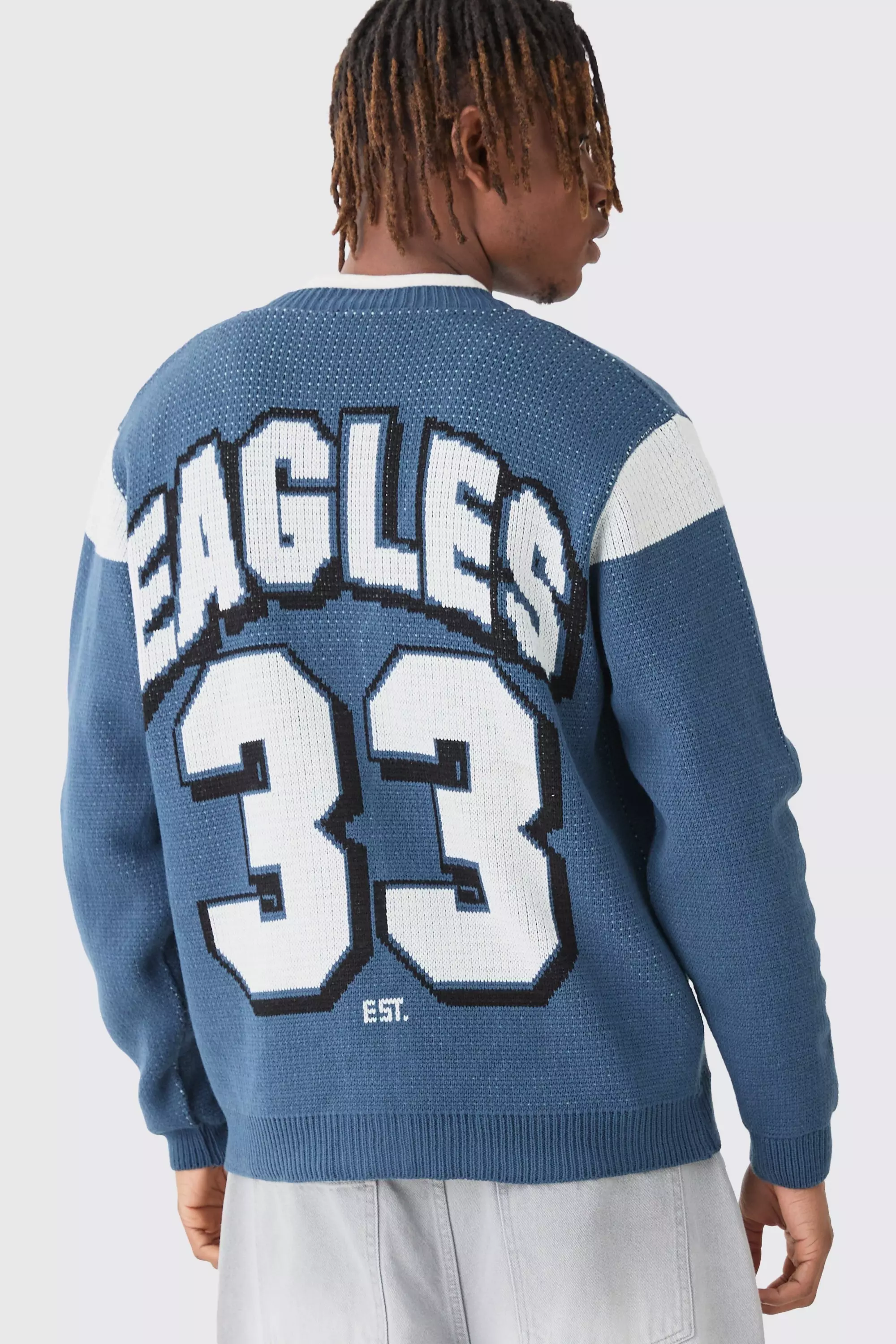 Nfl Eagles Oversized Licensed Cardigan boohooMAN