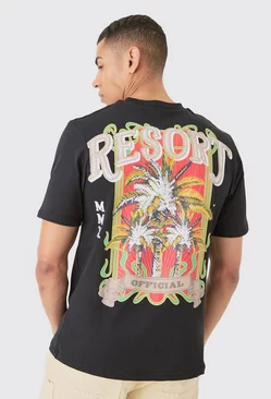 Resort Printed Regular Fit T-shirt Black