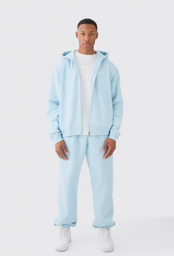 Blue Man Oversized Zip Through Hooded Tracksuit