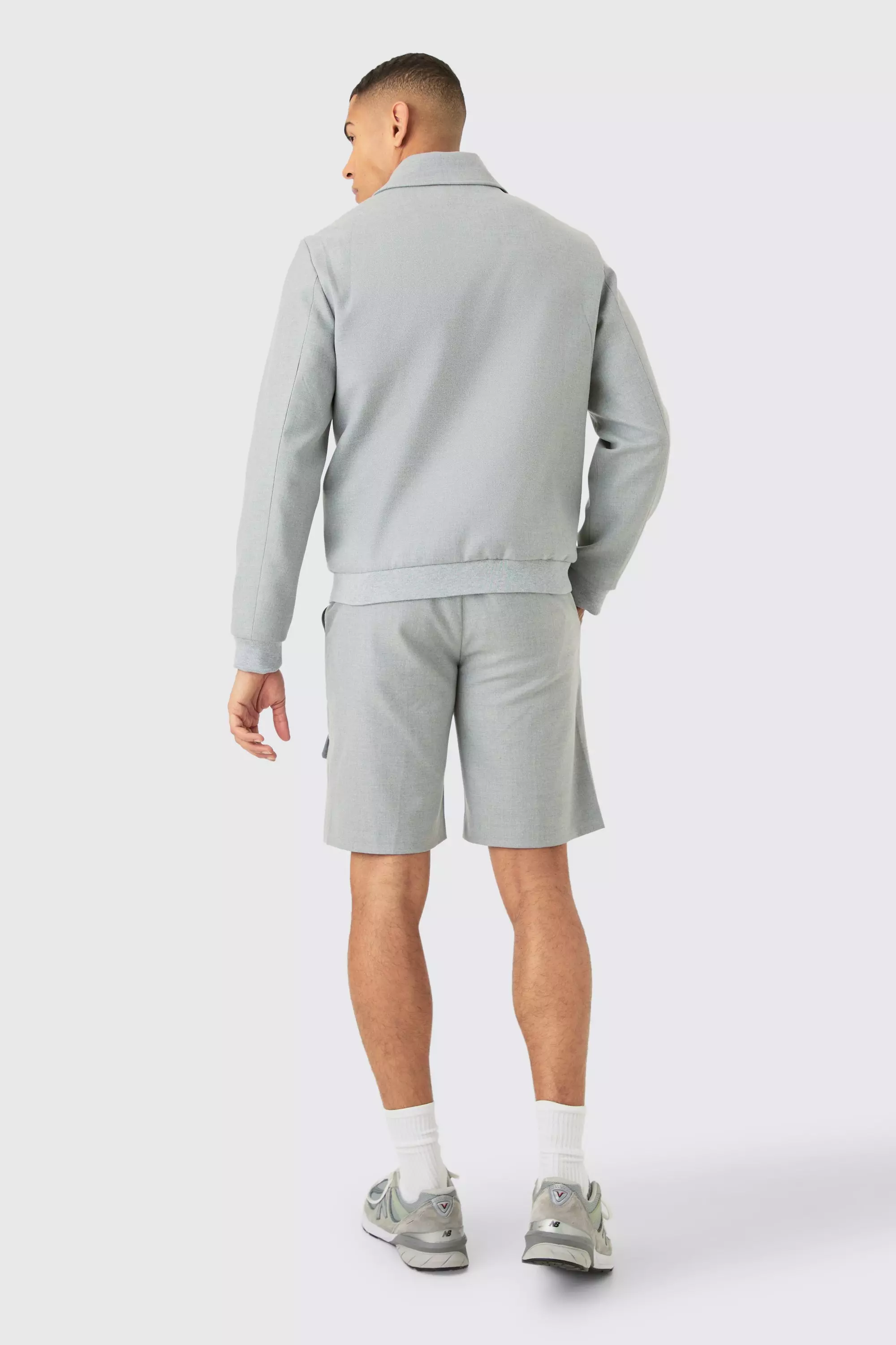 Grey Fixed Waist Smart Cargo Shorts alternative image