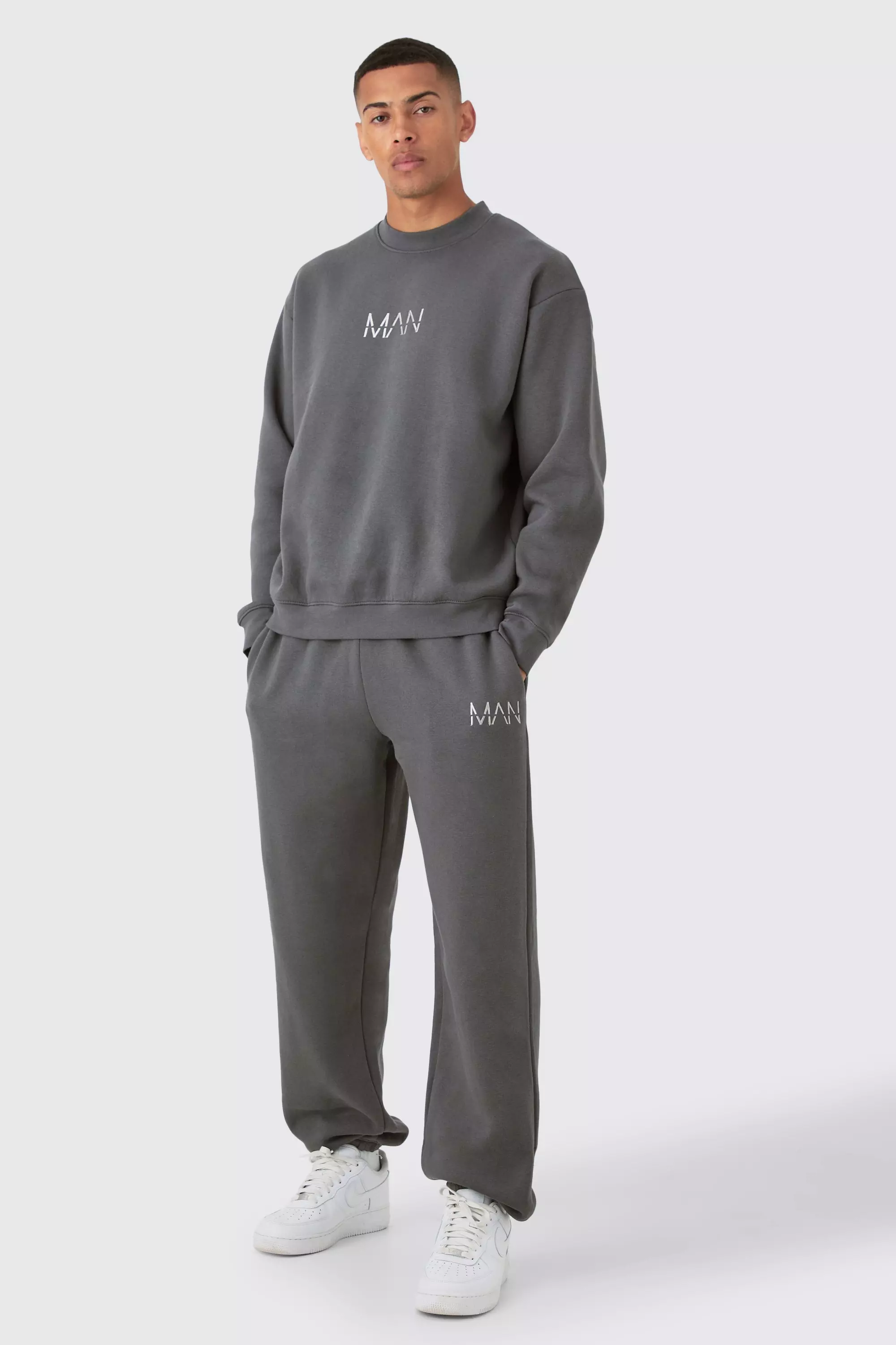 Boohooman grey fashion tracksuit