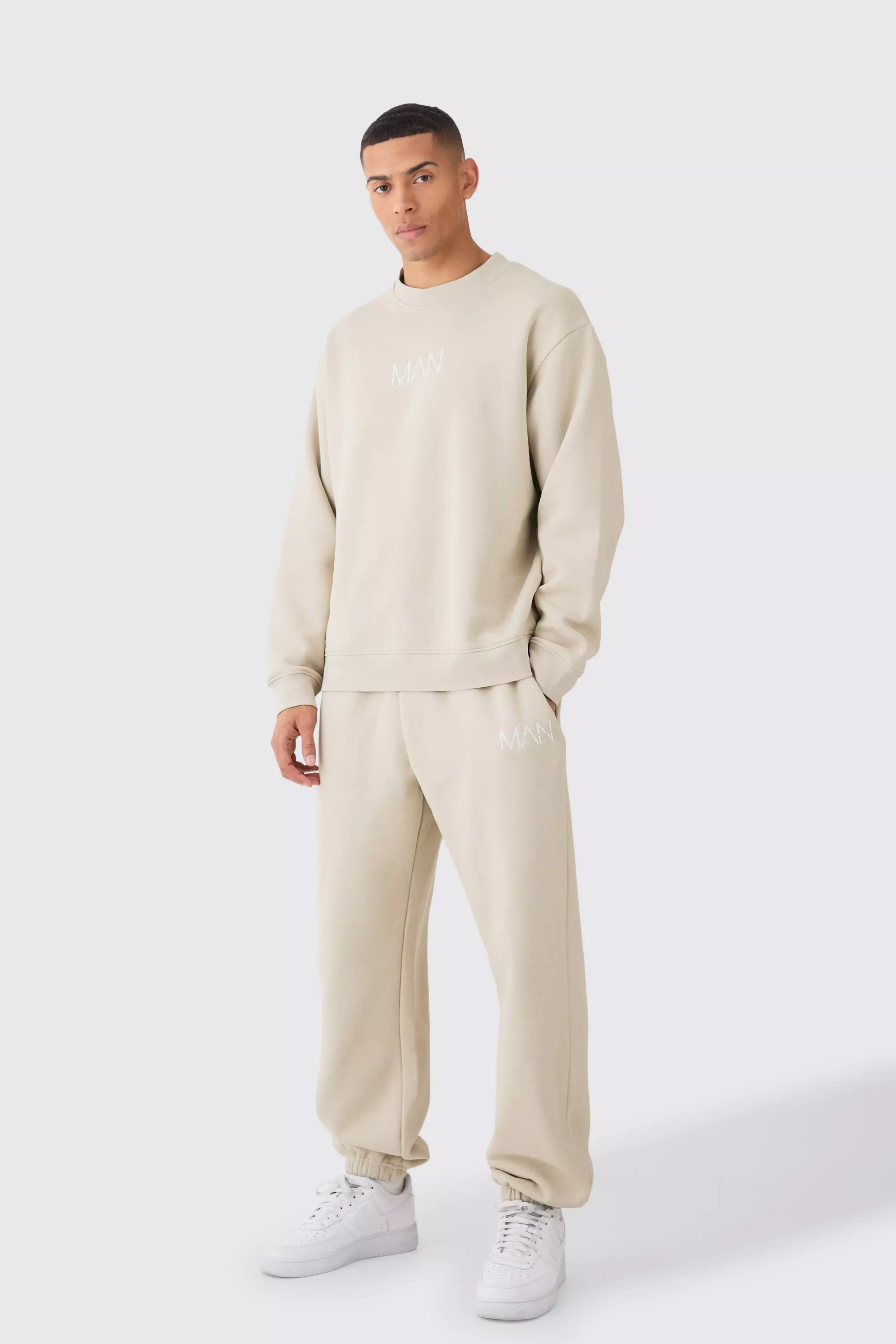 Stone Beige Original Man Oversized Sweatshirt Tracksuit