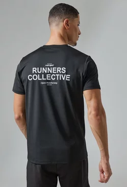 Black Active Performance Runners Club T-shirt