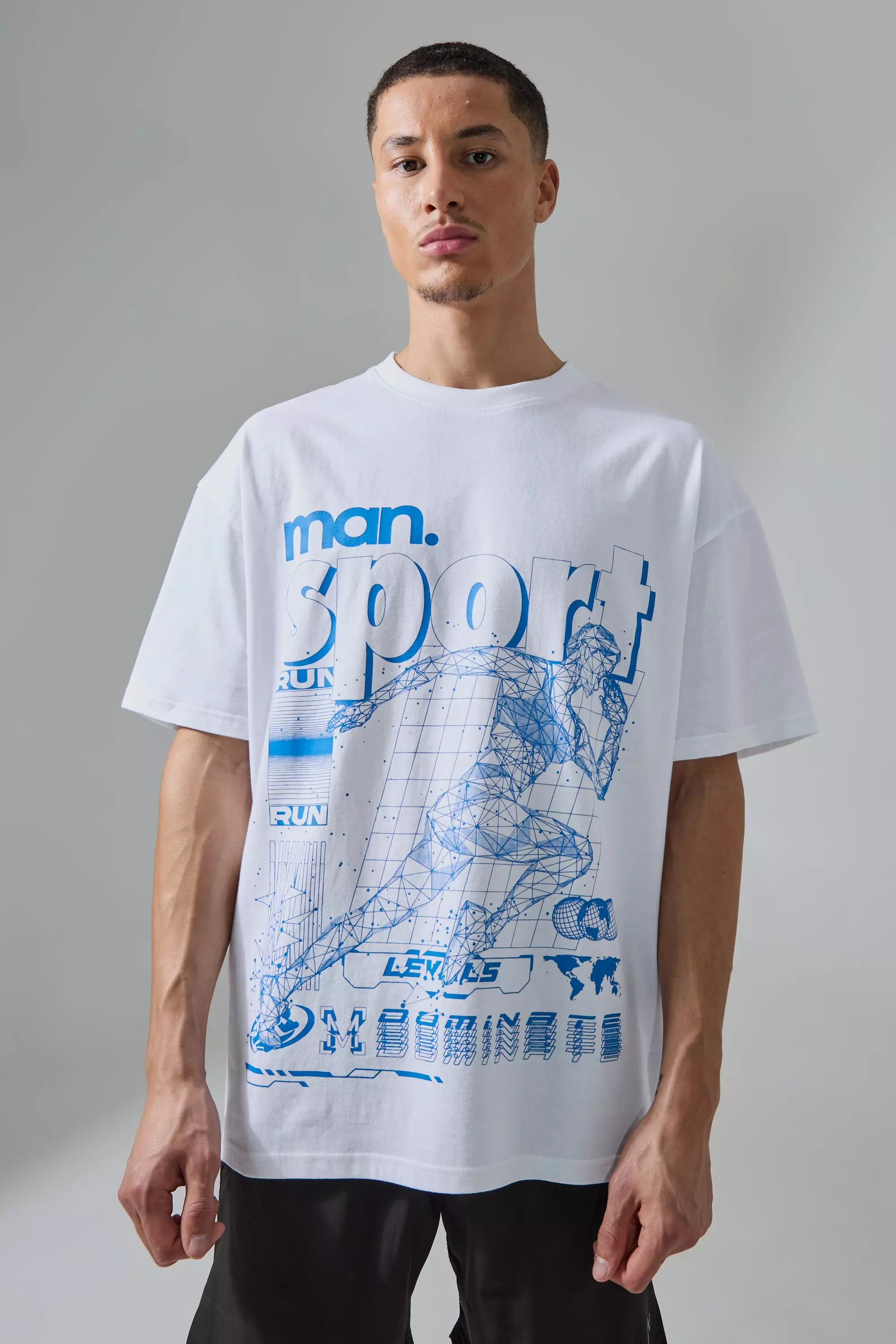 Active Oversized Front Graphic T-shirt White