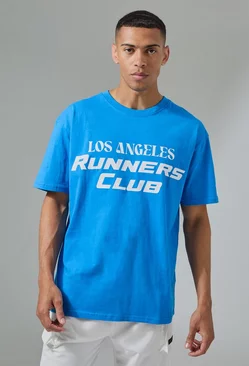 Active Oversized Runners Club T-shirt Blue