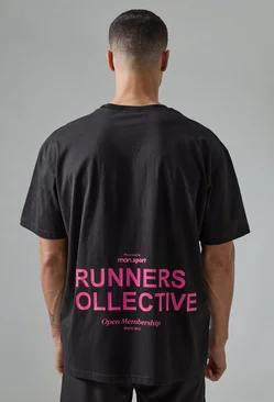 Black Active Oversized Runners Collective T-shirt