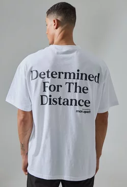 White Active Oversized Graphic Slogan T-shirt