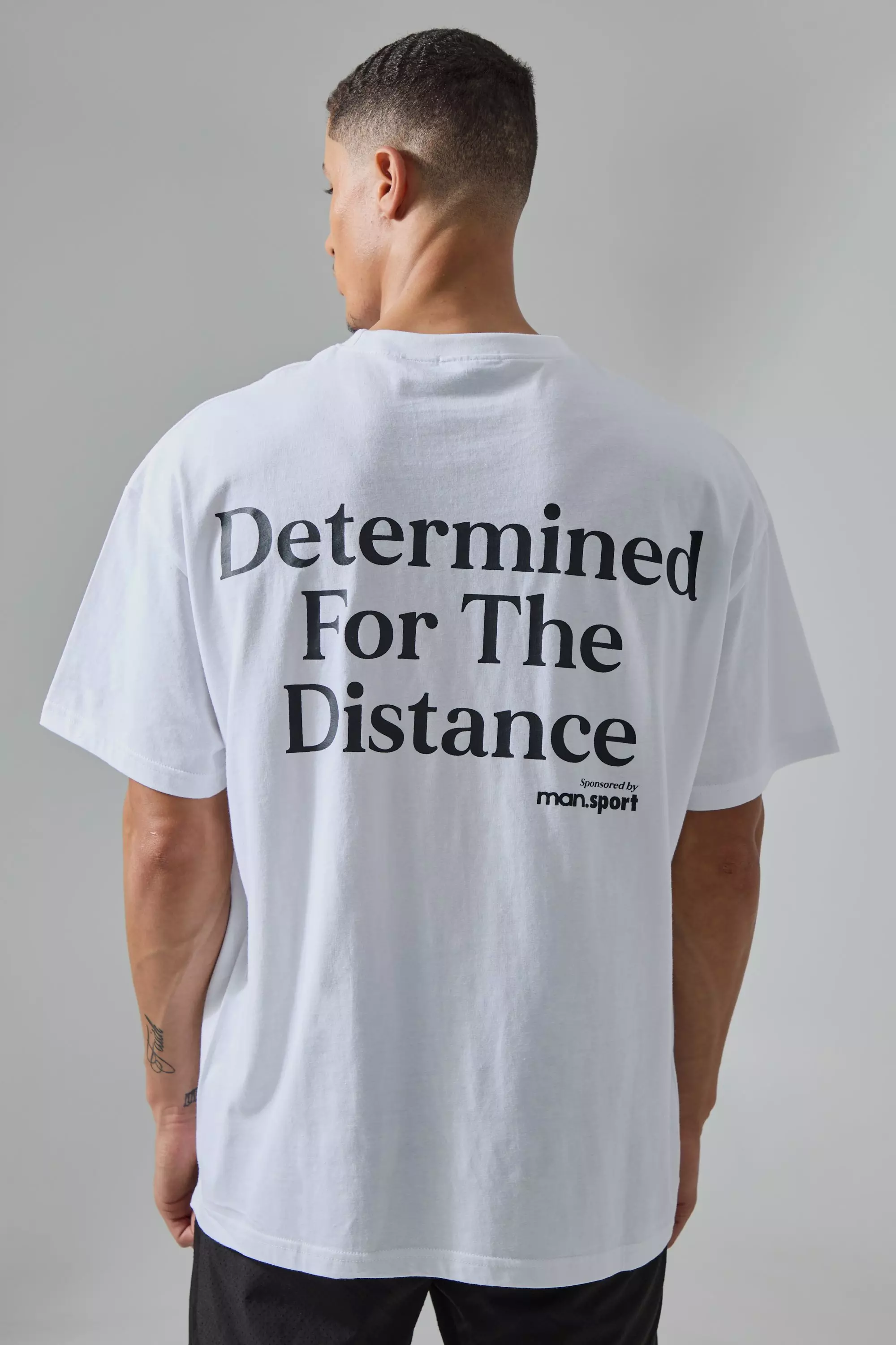 Active Oversized Graphic Slogan T-shirt White