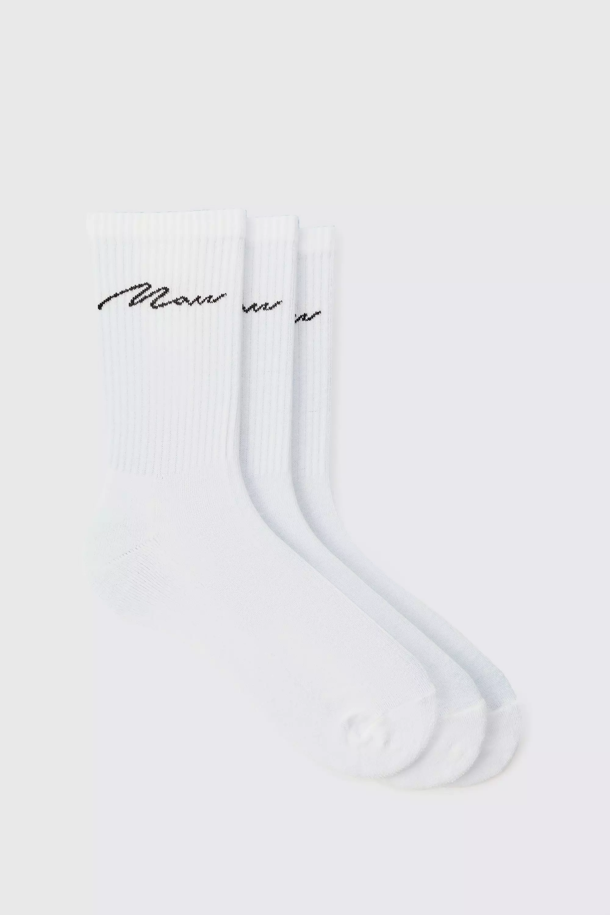 3 Pack Man Signature Sport Socks White