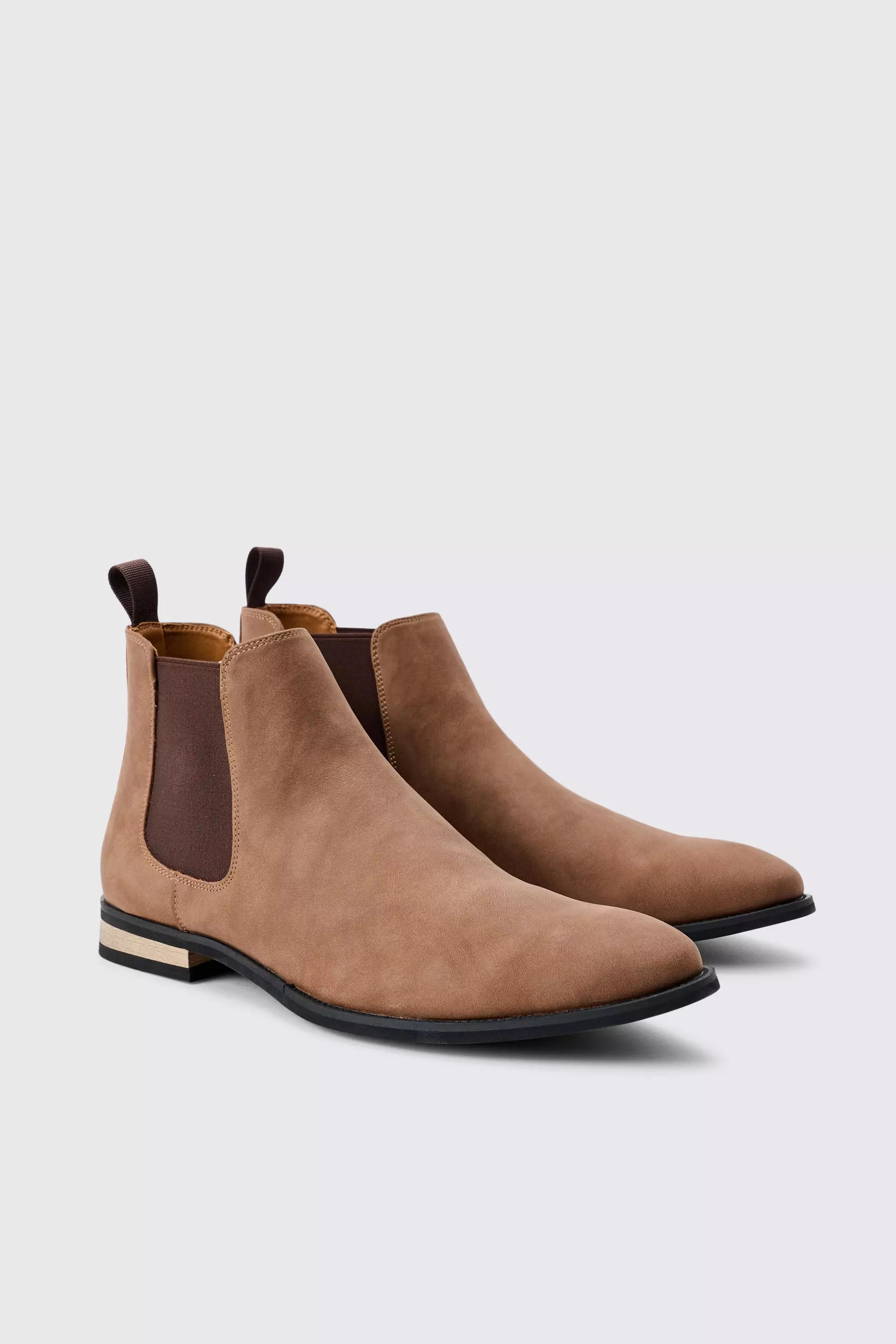 Faux Suede Chelsea Boot In Tan Tan