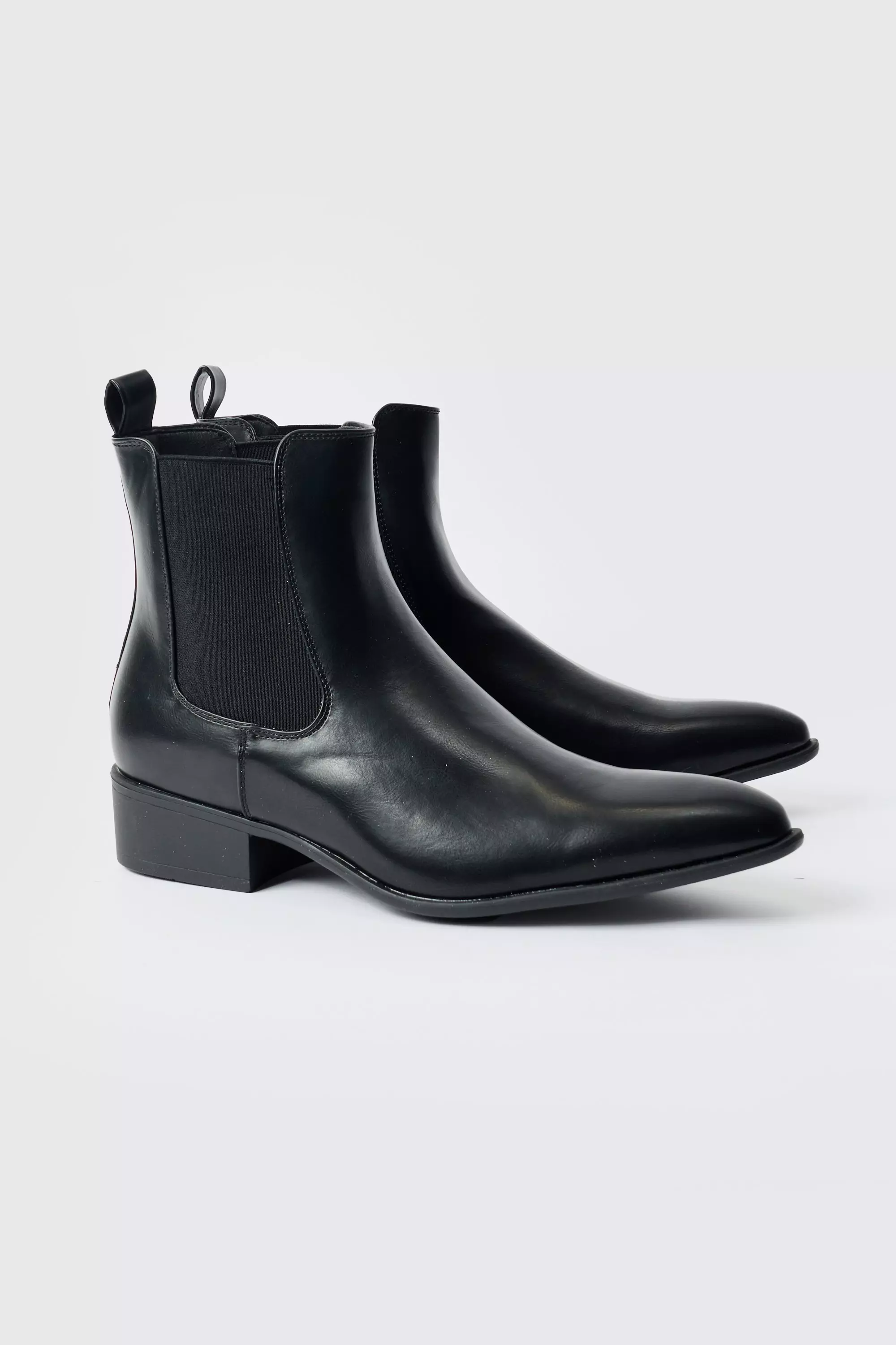 Black Pu Chelsea Boot In Black