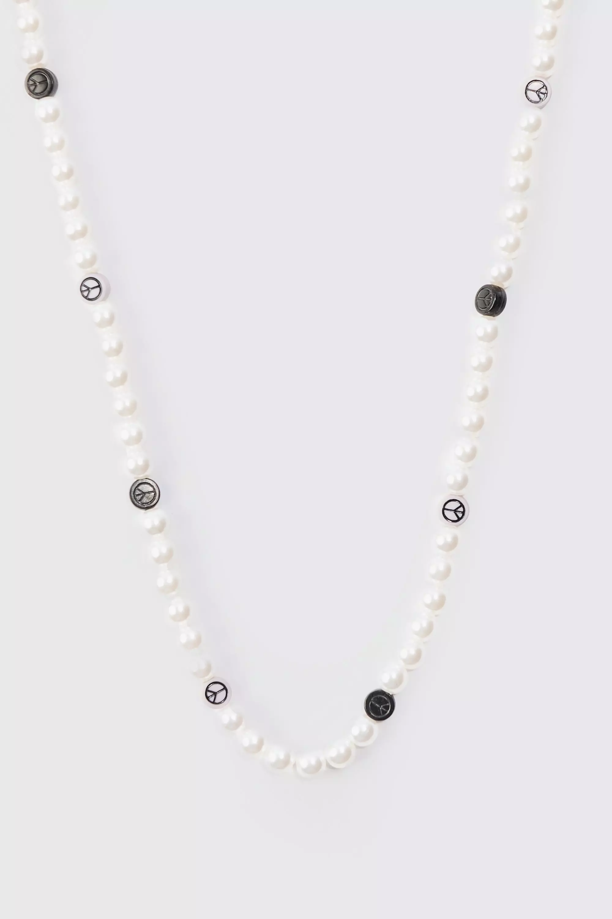 Pearl And Bead Mix Necklace In Black Black
