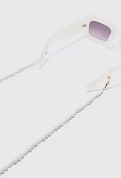 Pearl And Bead Sunglasses Chain In White White