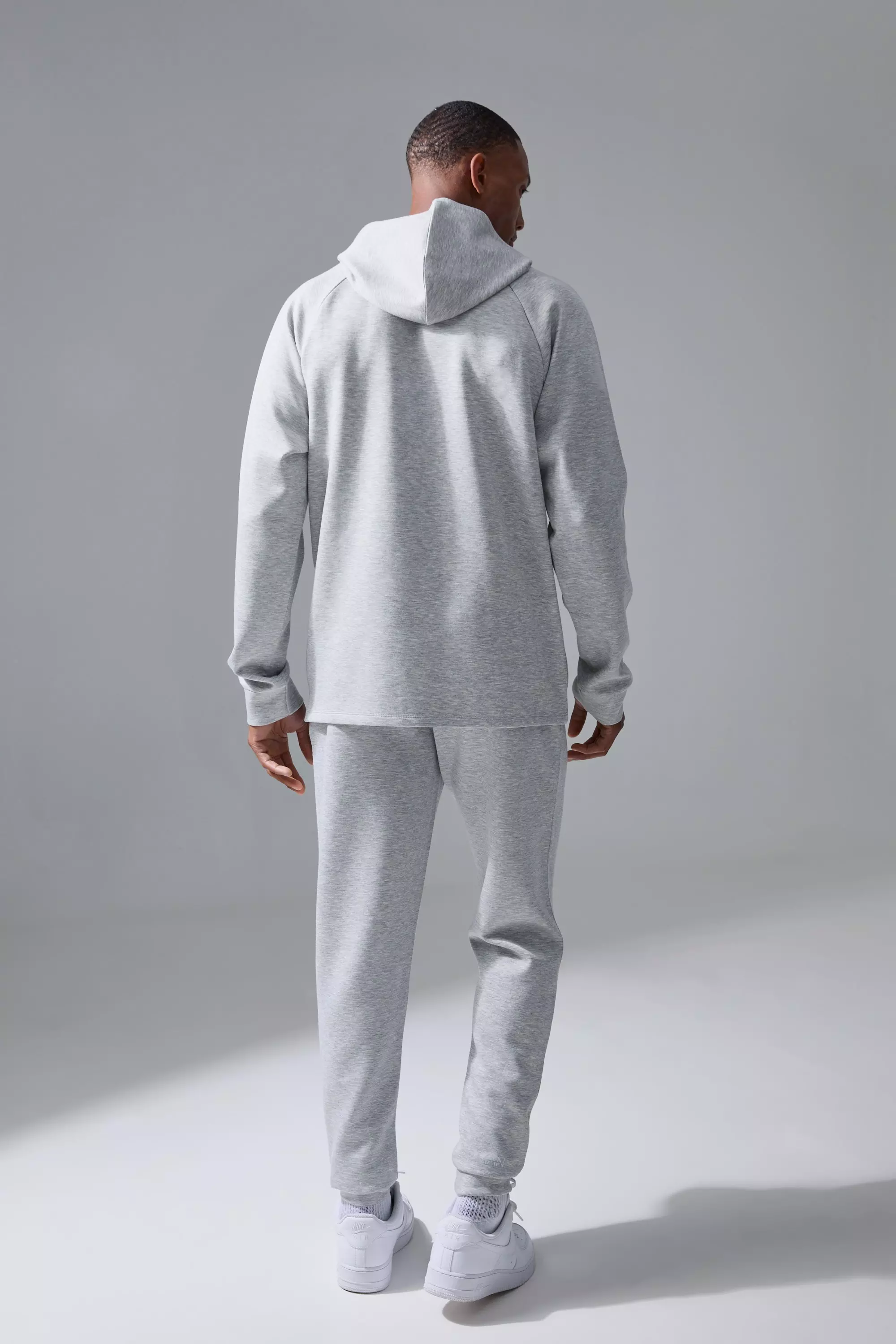 Grey marl Man Active Soft Stretch Yoga Hoodie alternative image