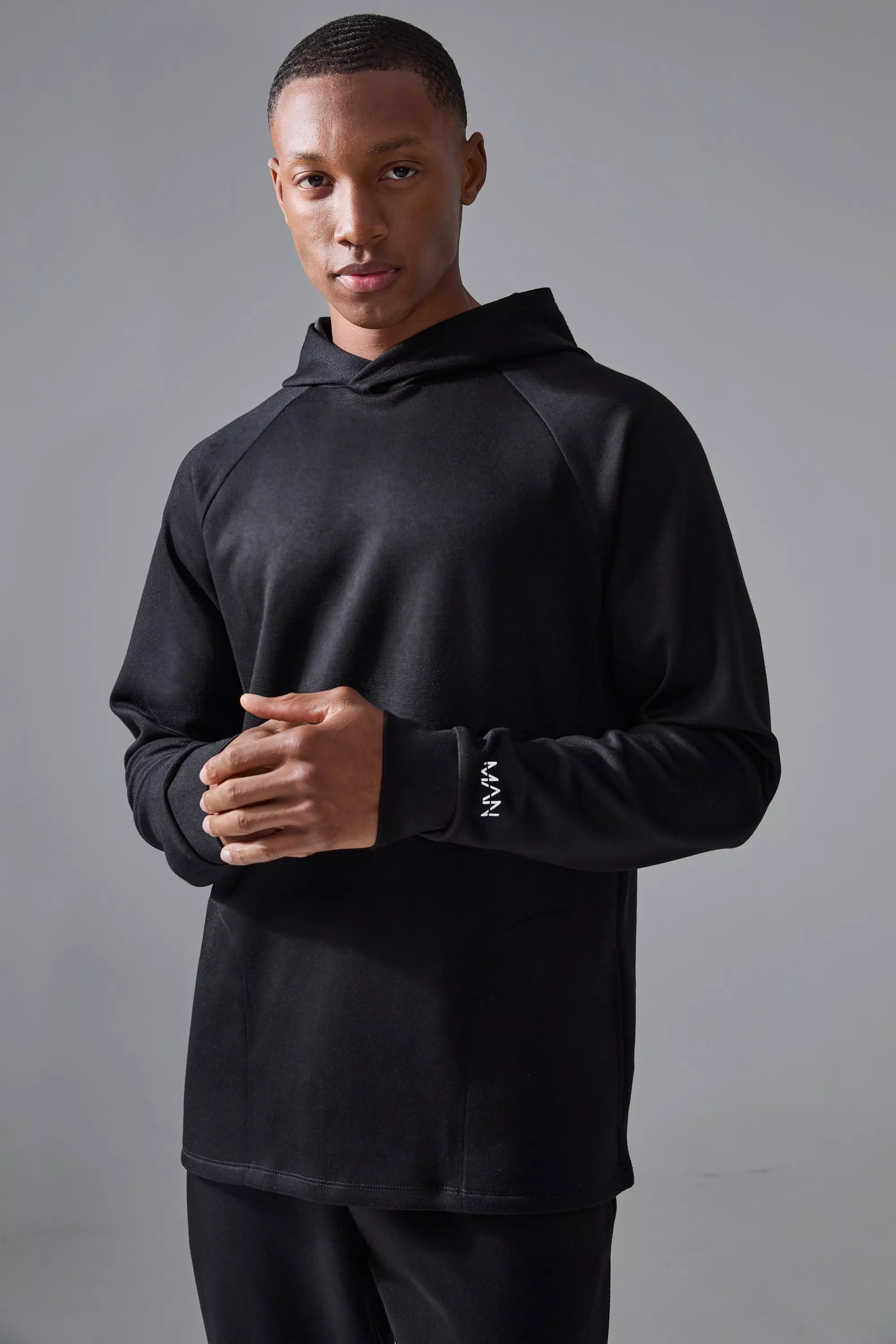 Man Active Soft Stretch Yoga Hoodie boohooMAN UK