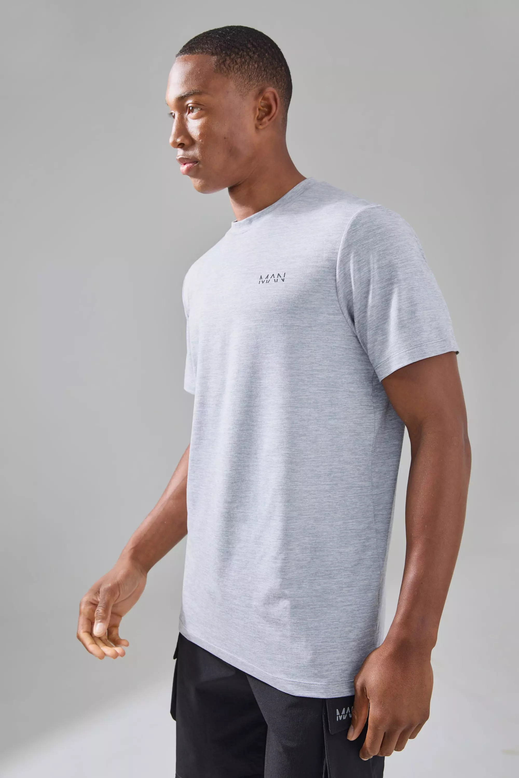 Man Active Soft Marl Reg Fit T-shirt Grey