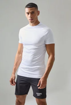 White Man Active Essentials Gym Muscle Fit Raglan T-shirt