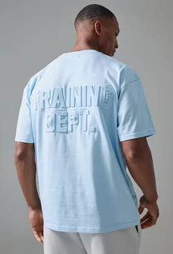 Blue Man Acitve Training Dept Oversized Embossed T-shirt