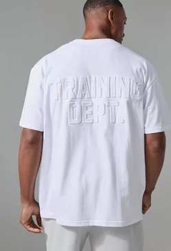 White Man Acitve Training Dept Oversized Embossed T-shirt