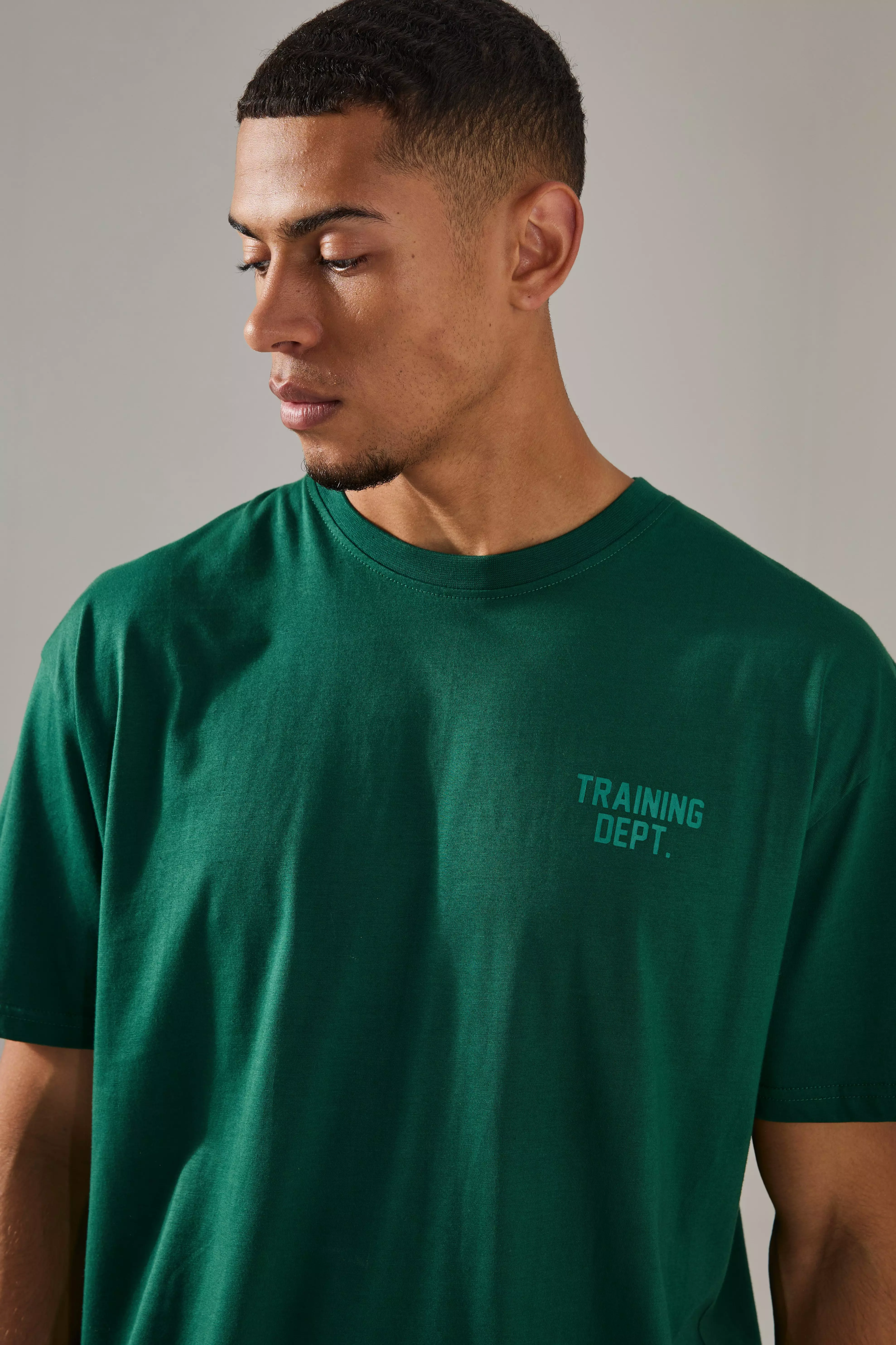 Man Active Training Dept Oversized Embossed T-shirt | boohooMAN USA
