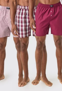 3 Pack Woven Boxers In Multi Multi