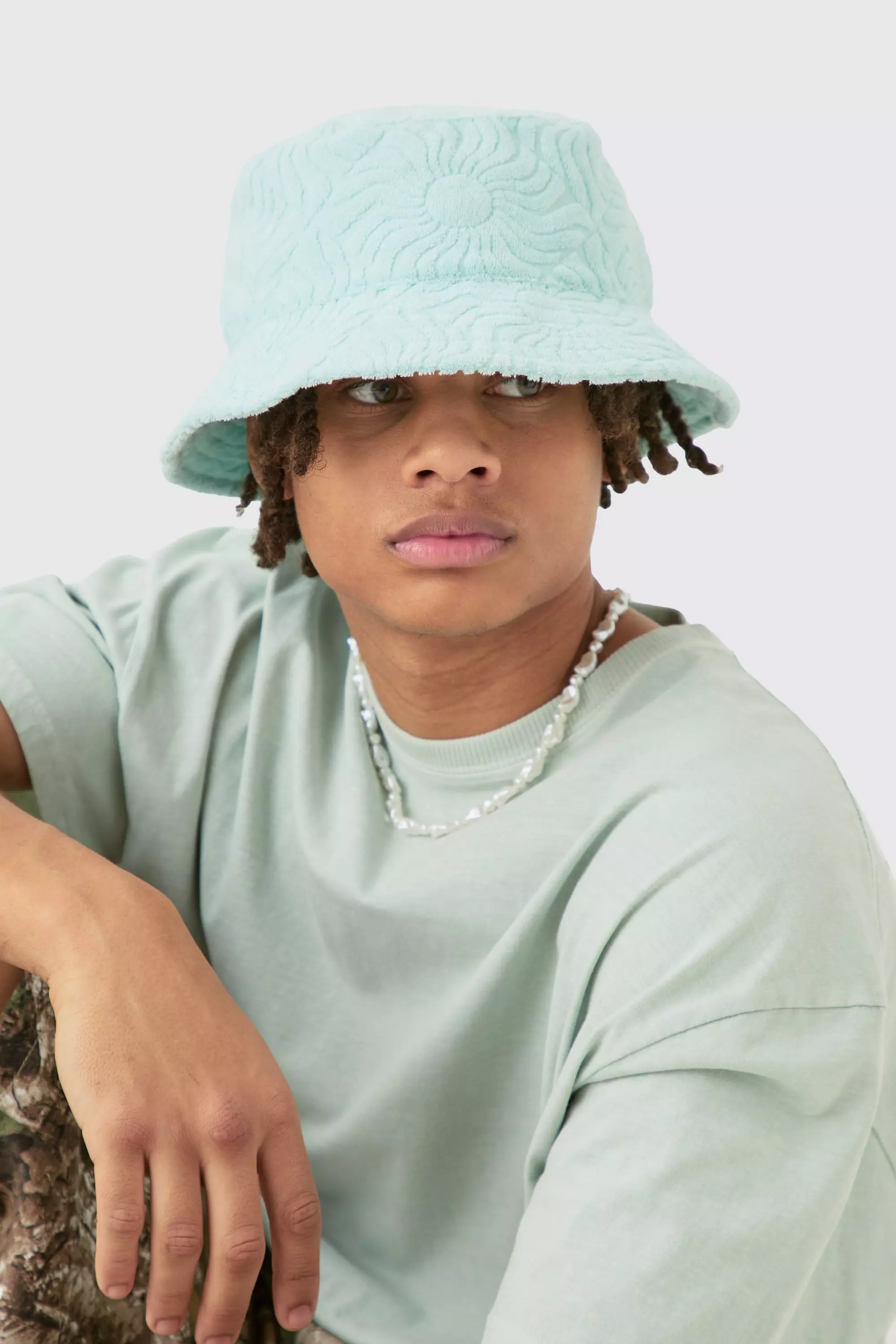 Towelling Bucket Hat In Light Blue Light blue