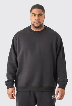 Black Plus Basic Sweatshirt In Black