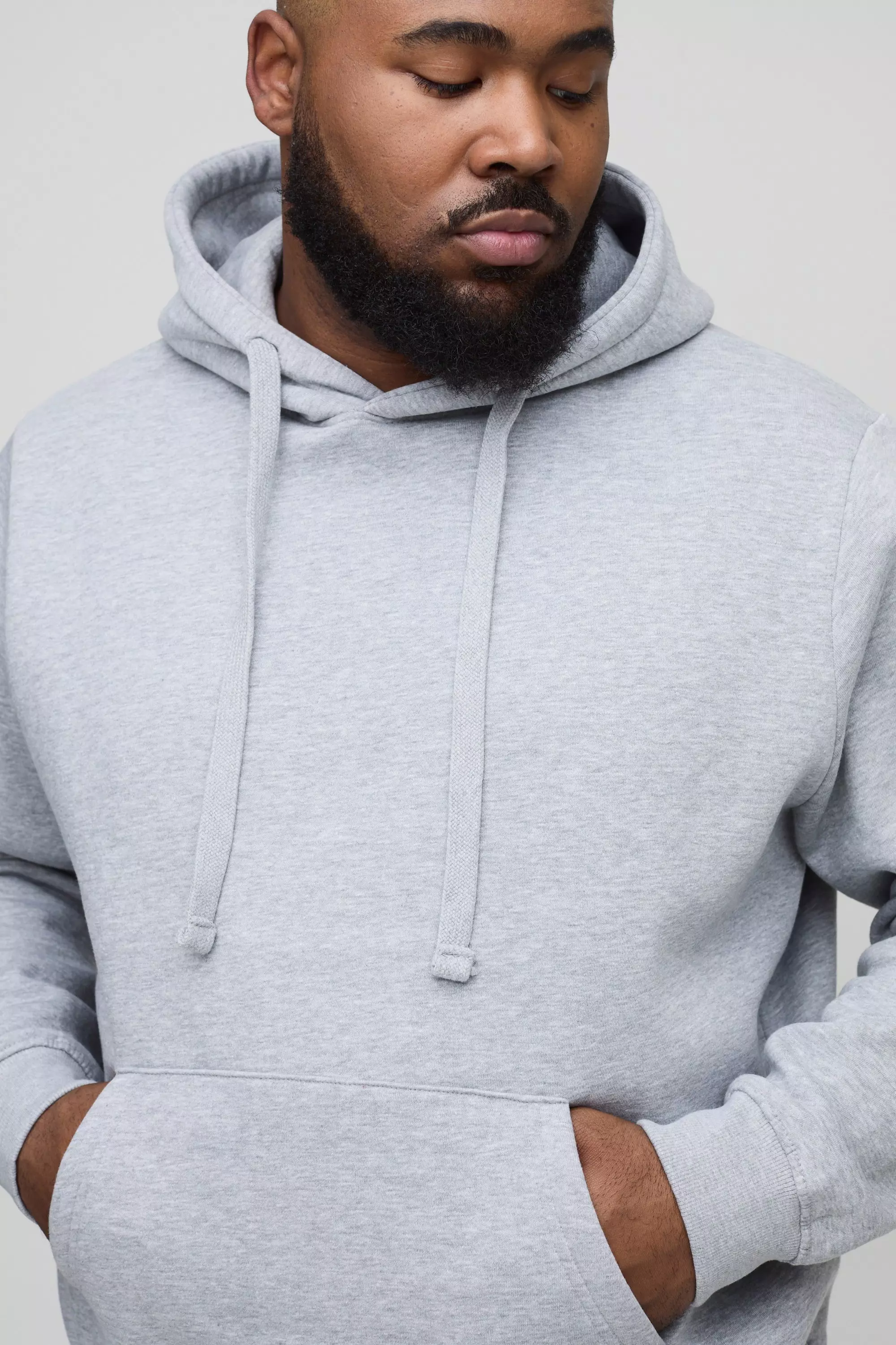 Plus Basic Hoodie In Grey Marl alternative image