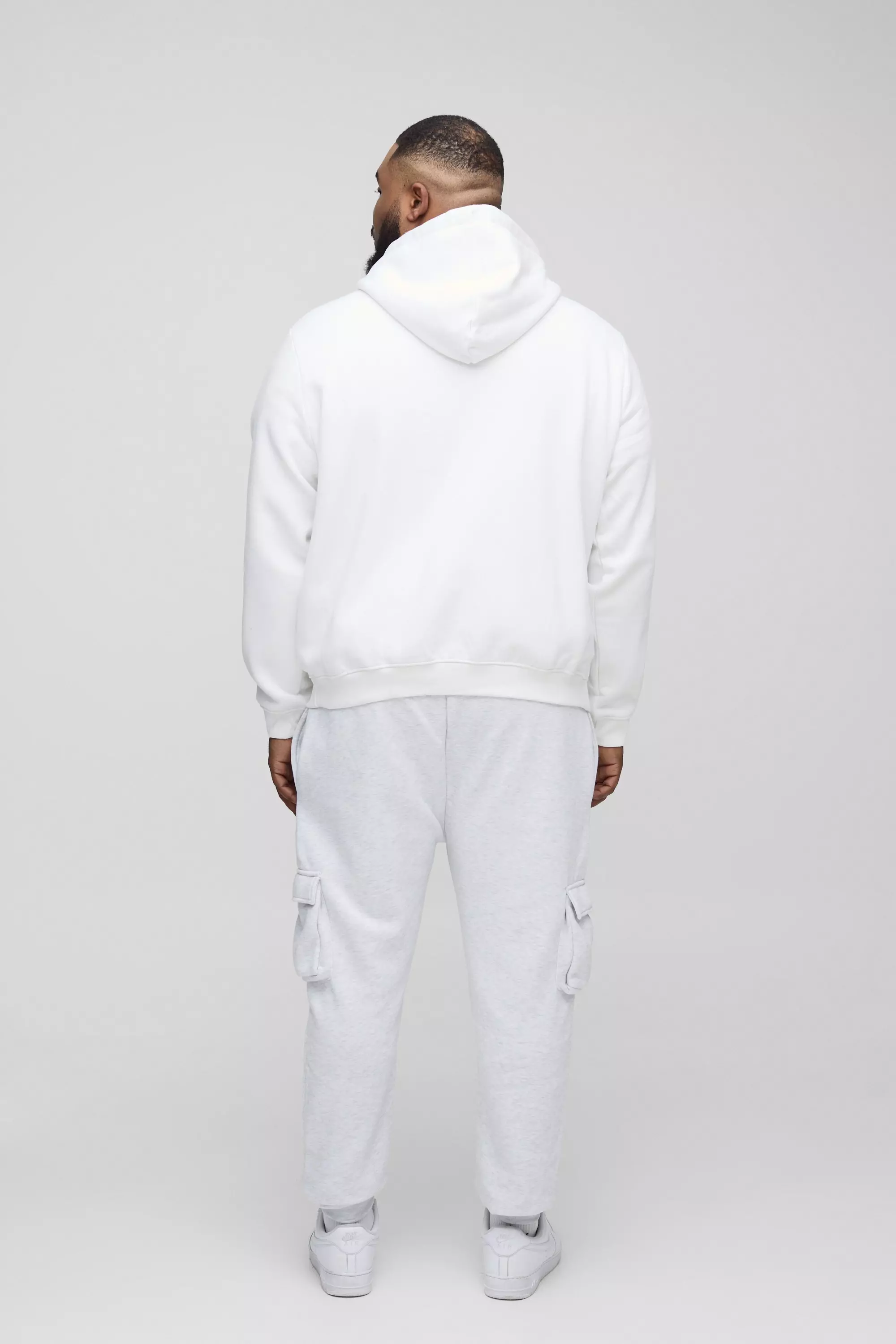 Plus Basic Zip Through Hoodie In White alternative image