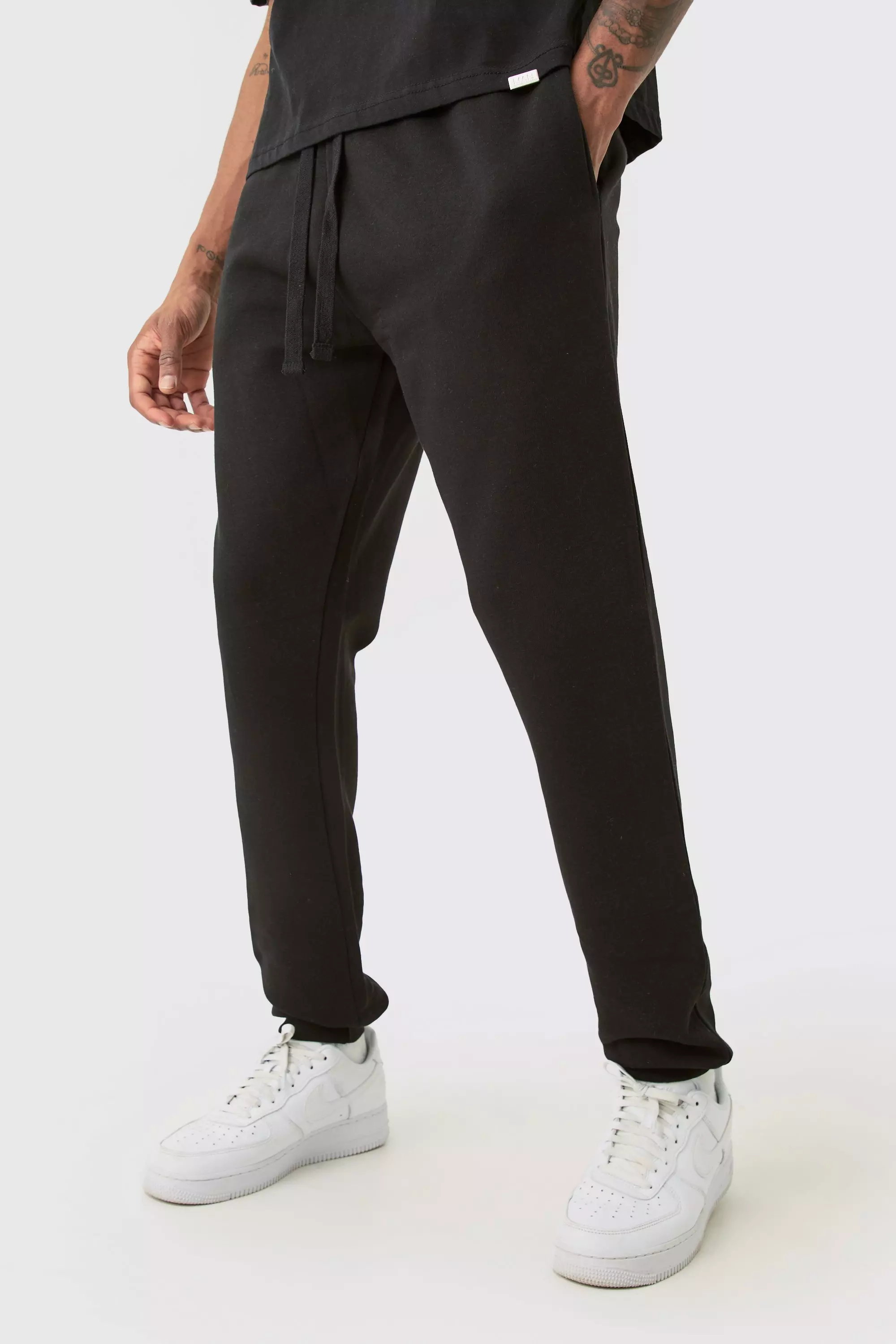 Skinny fit black joggers sale