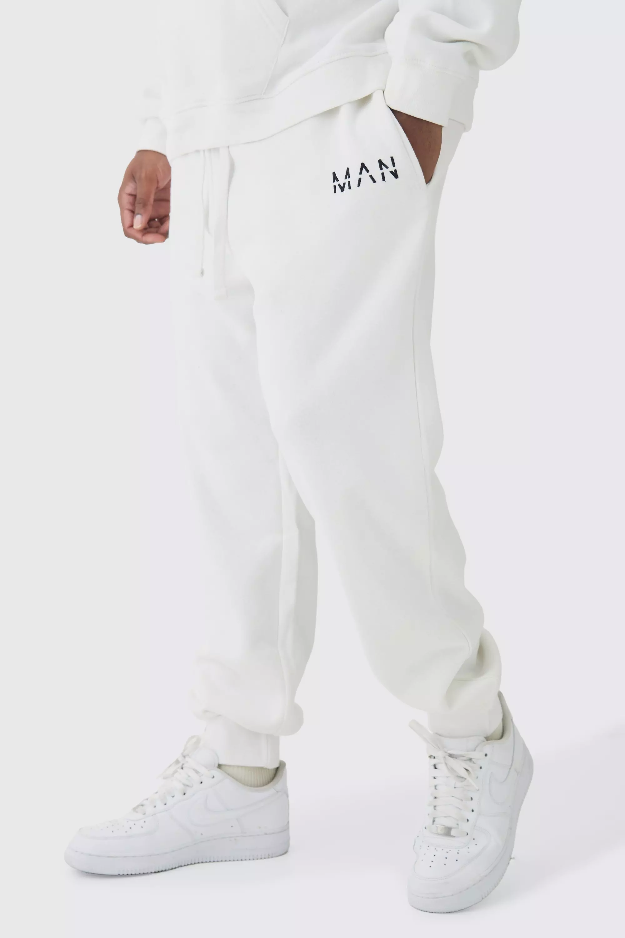 Plus Man Dash Sweatpants In White White