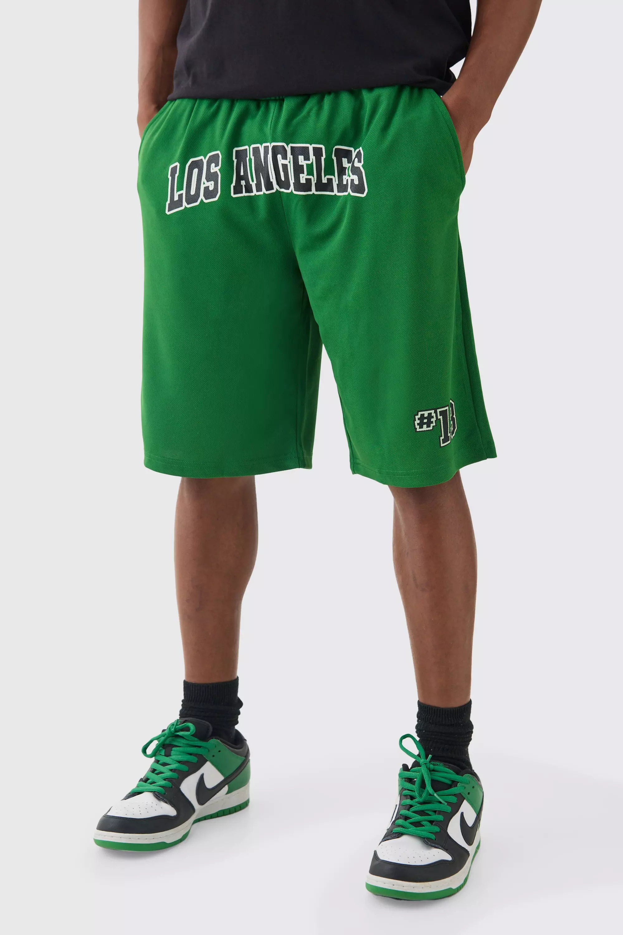 Long Length Los Angeles Basketball Short Green