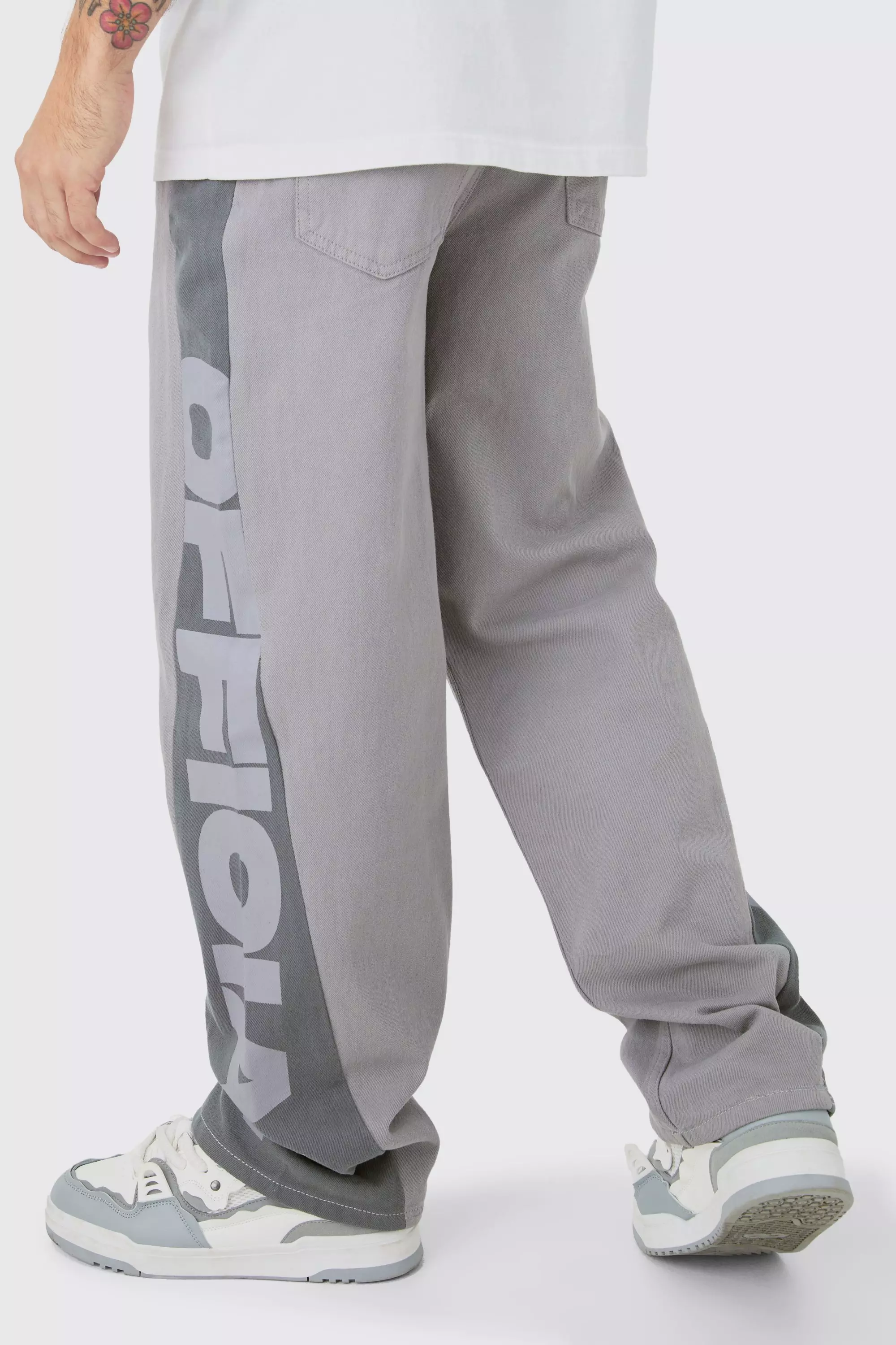 Grey Baggy Official Cut & Sew Panel Pants