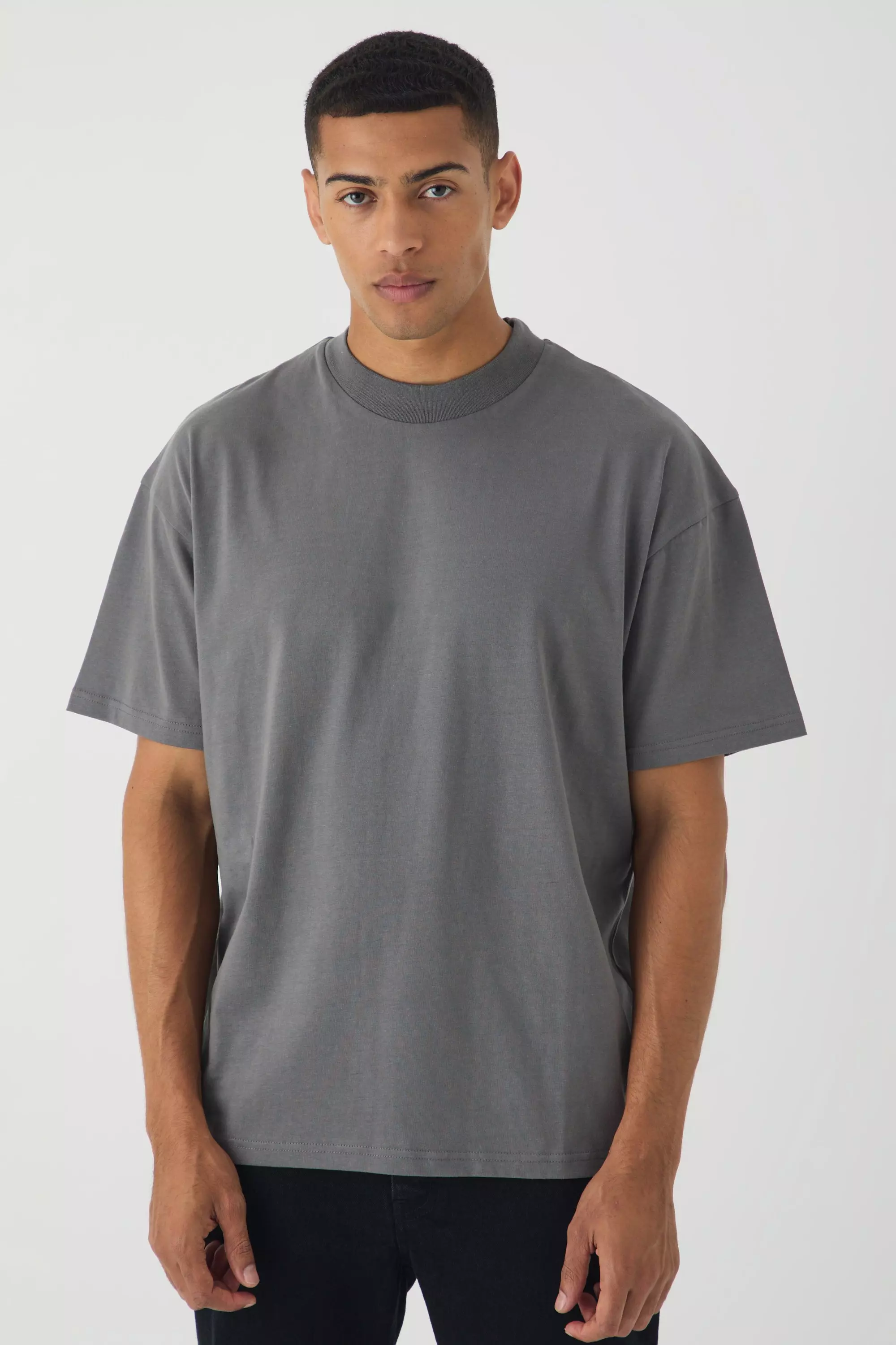 Charcoal Grey Oversized Boxy Heavyweight T-shirt