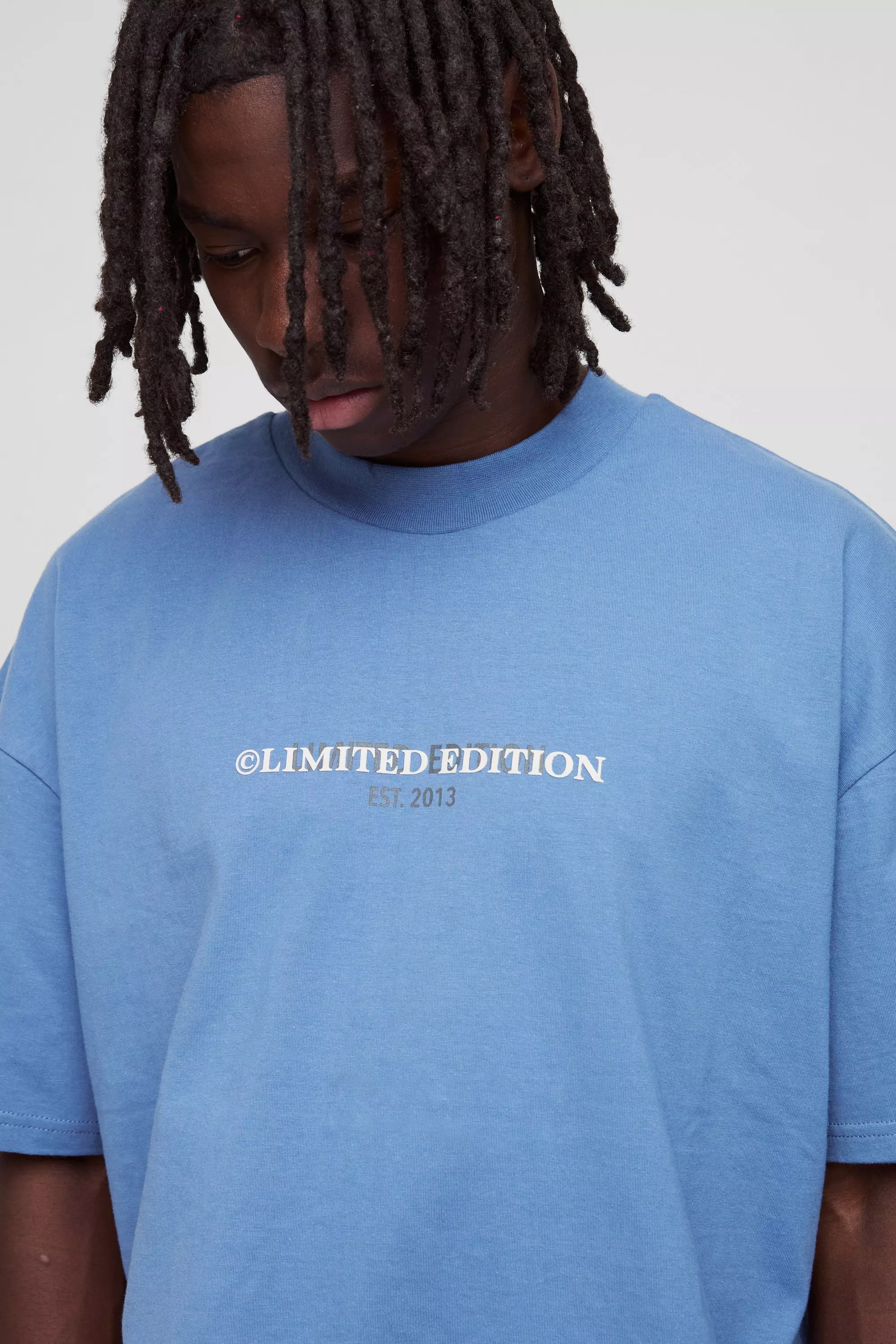 Dusty blue Oversized Dik Limited T-Shirt alternatieve afbeelding