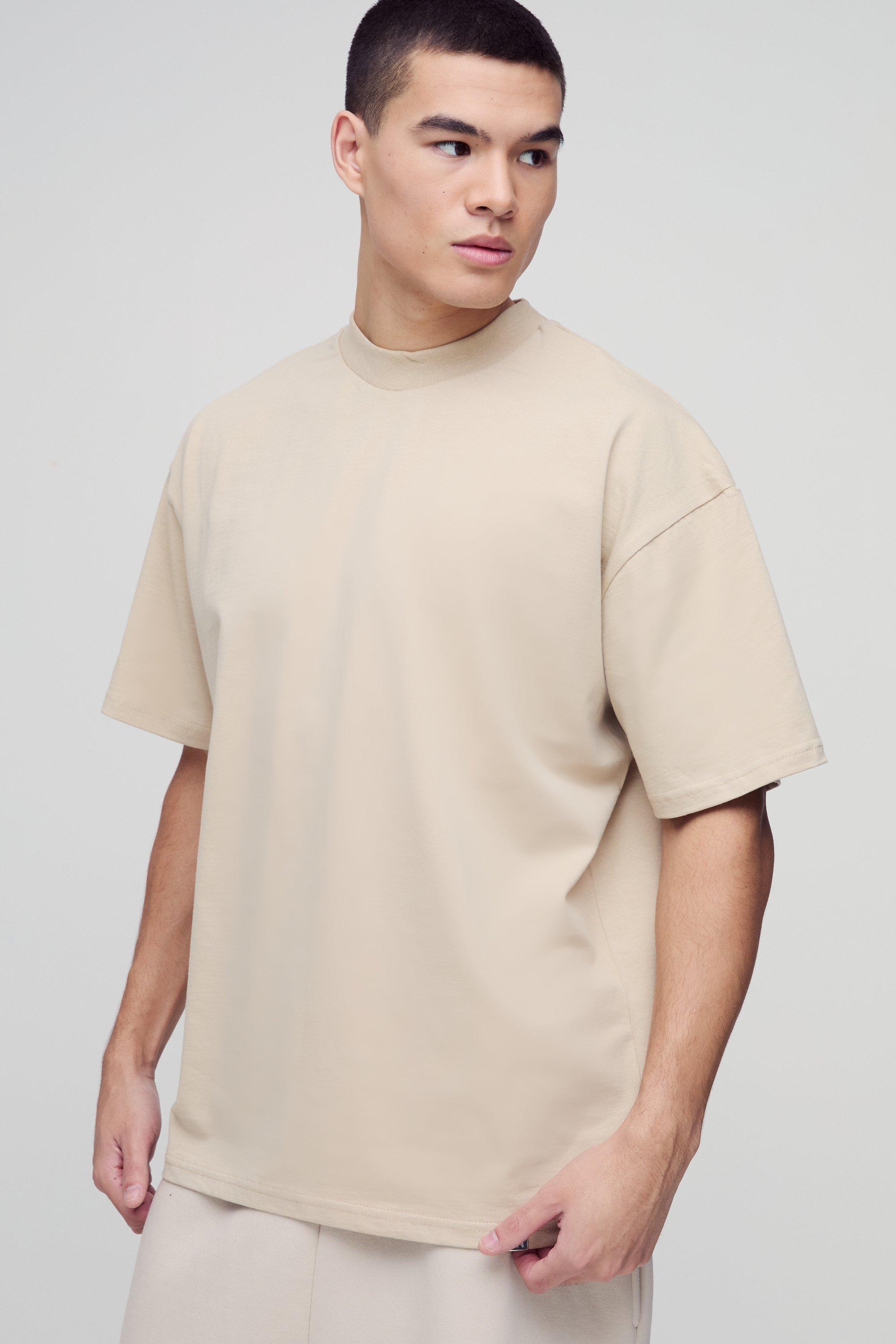 Oversized Extended Neck Heavyweight T-shirt | boohooMAN