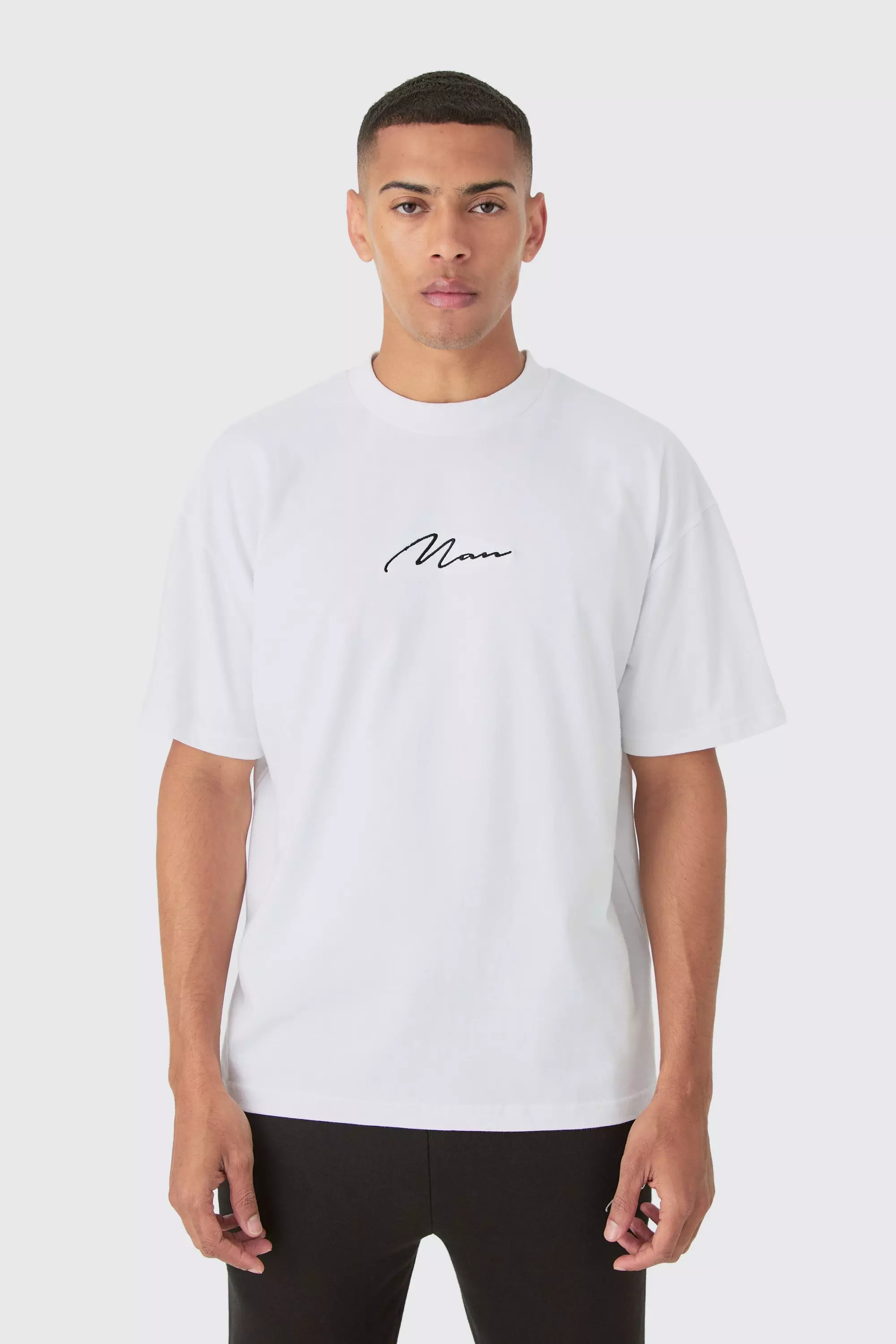 Man Signature Oversized Heavy T-shirt White